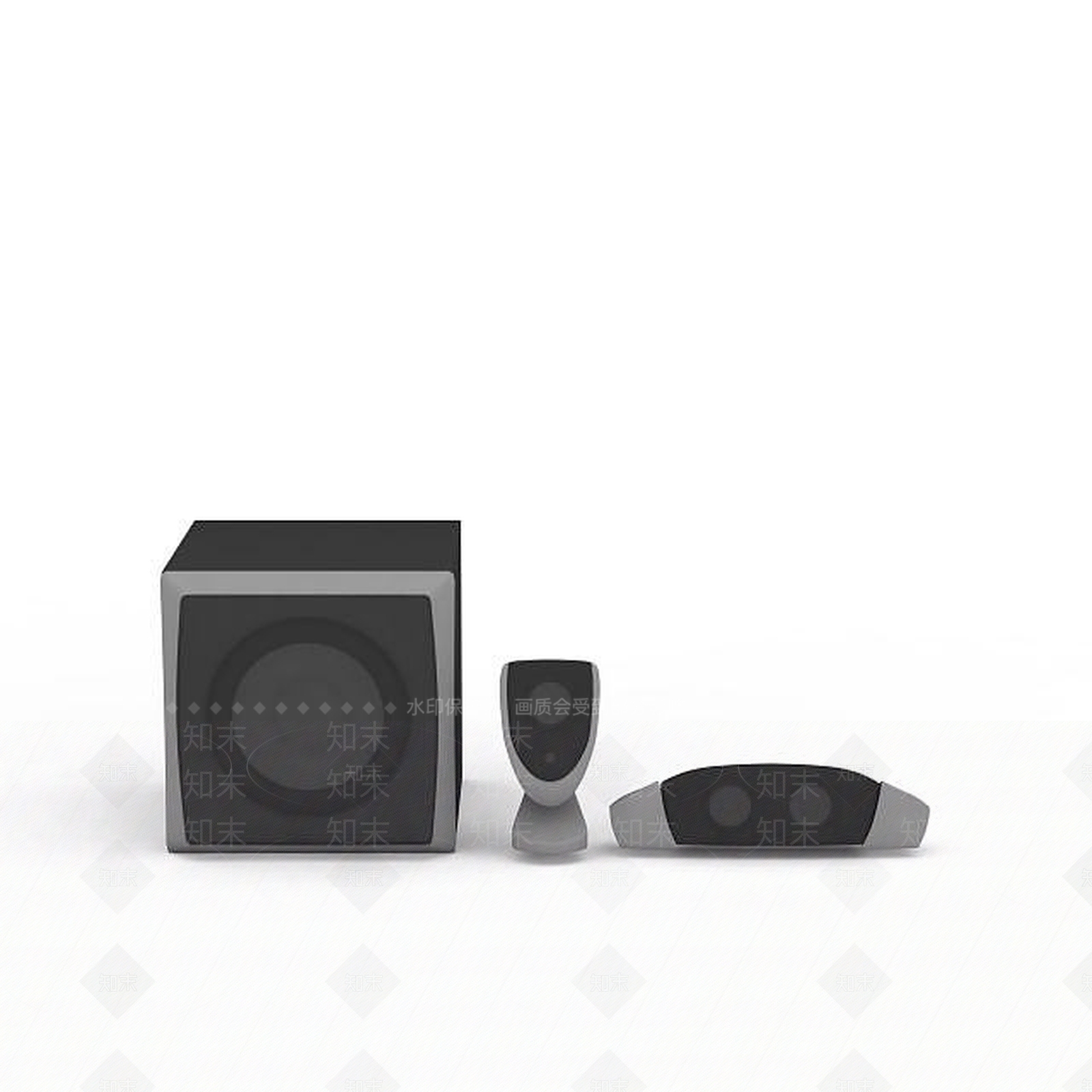 现代黑色音响设备3D模型下载【ID:1196370201】