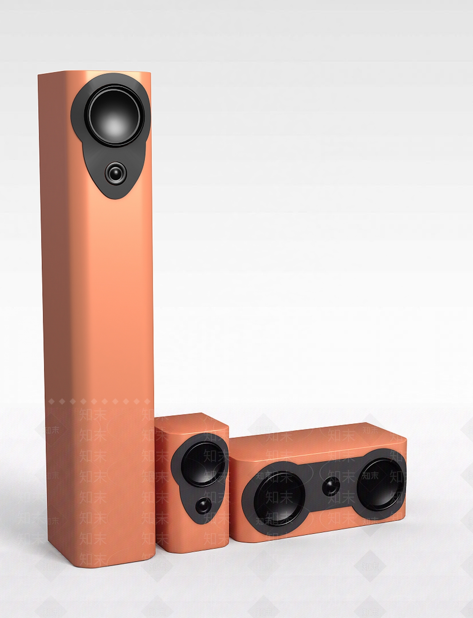 现代粉红音响组合3D模型下载【ID:1196370973】