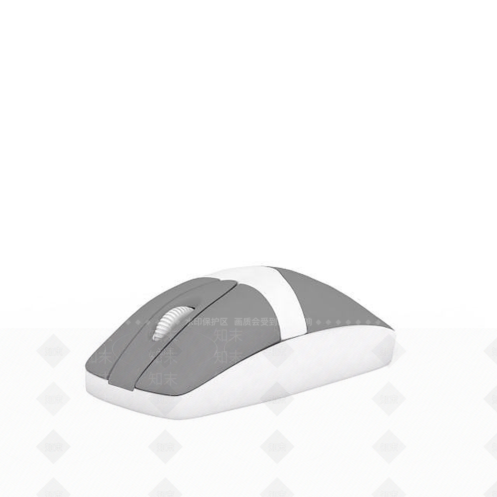 现代白色无线鼠标3D模型下载【ID:1196371117】