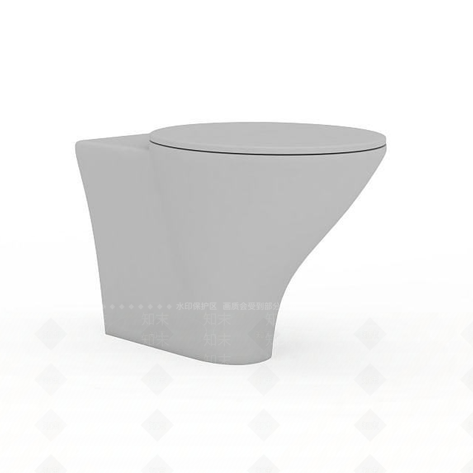 现代白色抽水马桶3D模型下载【ID:1196372233】