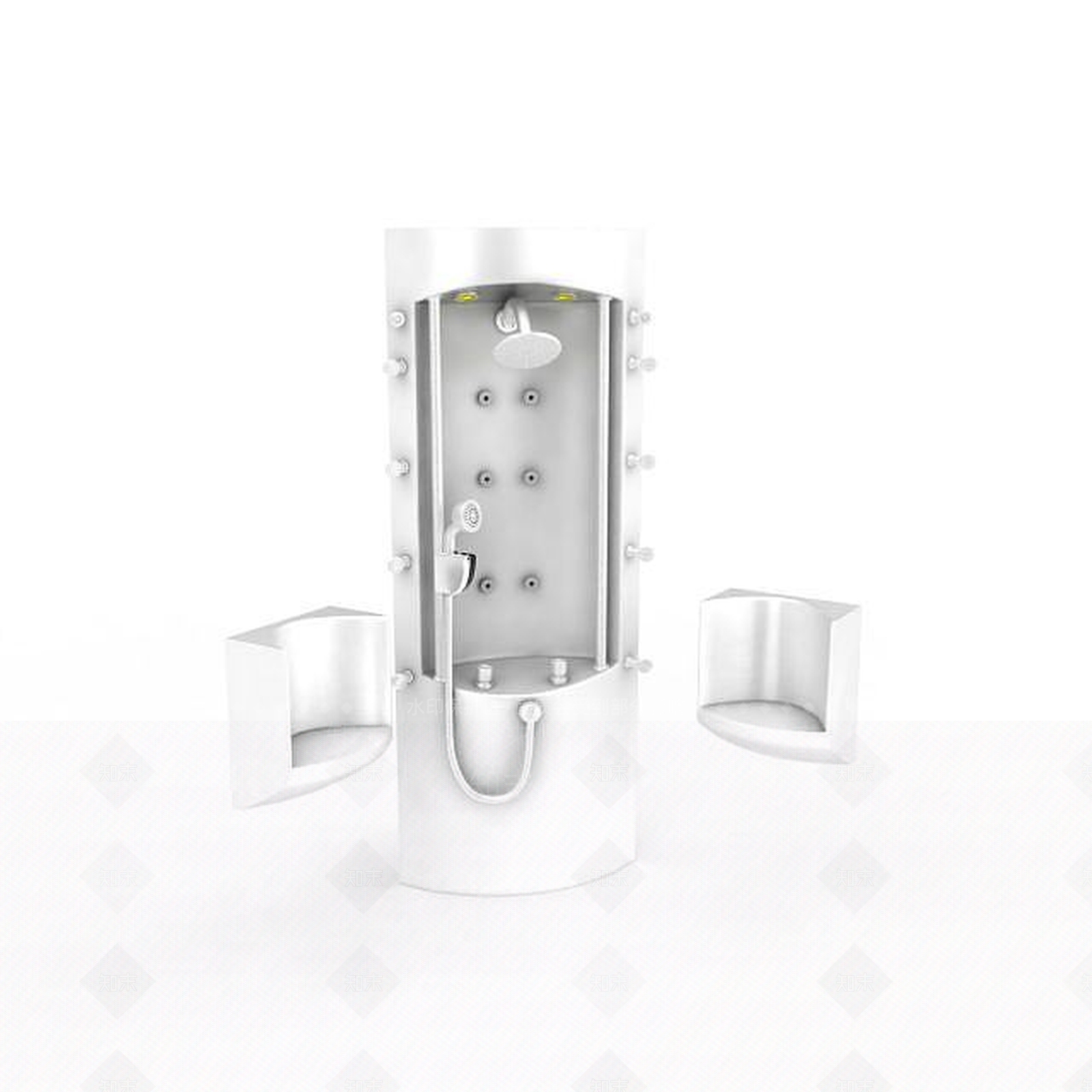 现代淋浴喷头3D模型下载【ID:1196373538】