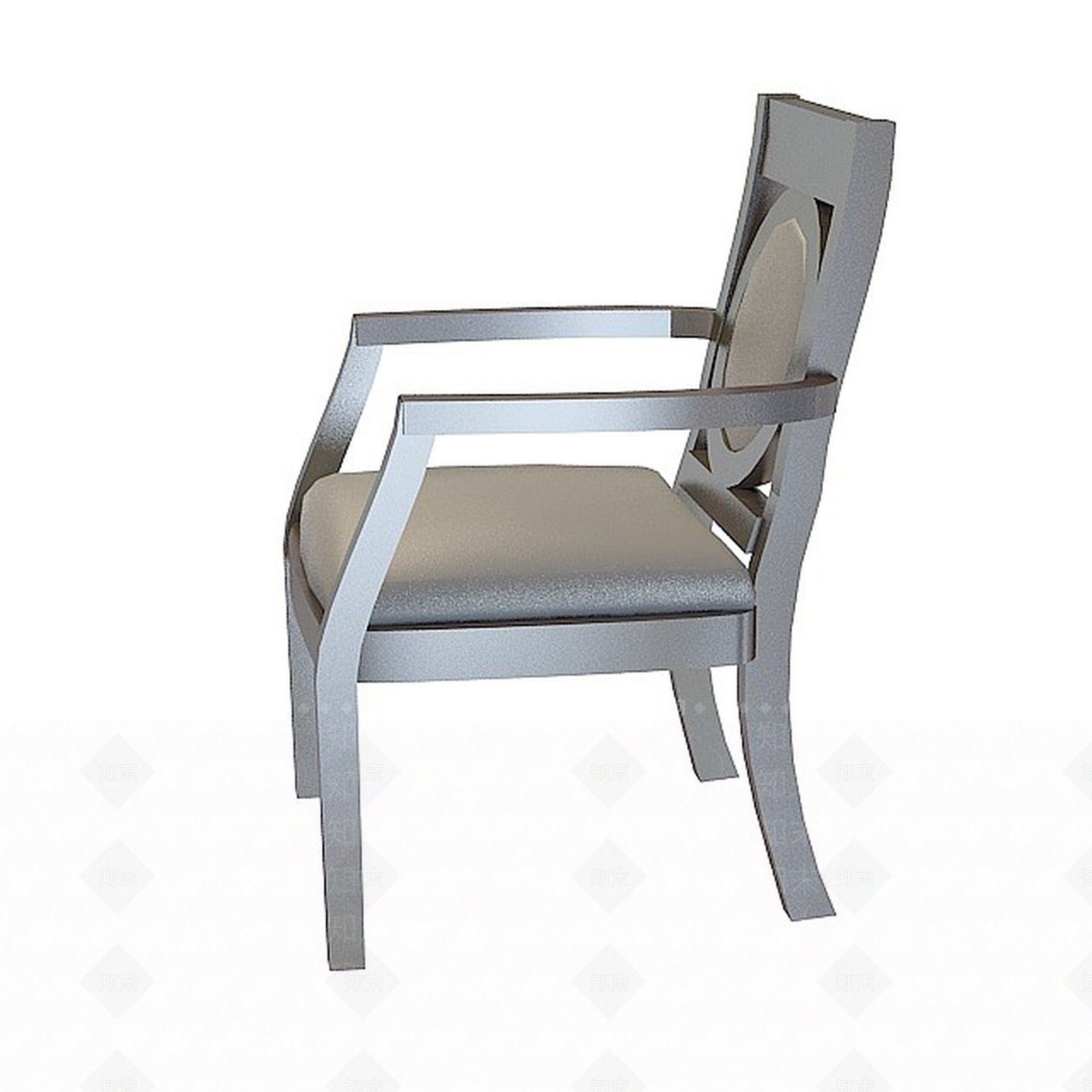 现代黑胡桃实木椅子3D模型下载【ID:1196374752】