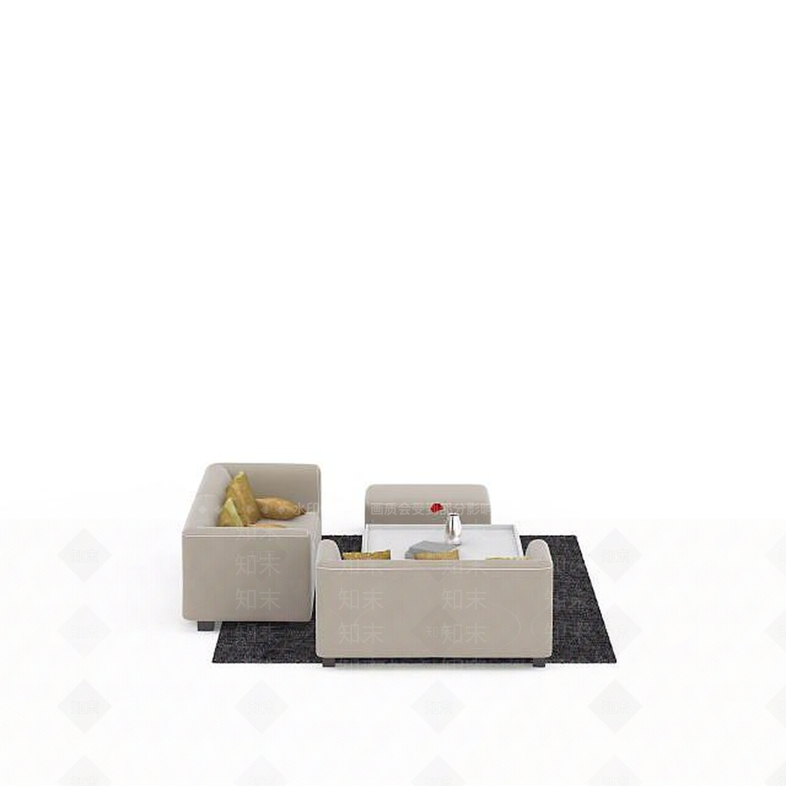 现代沙发组合3D模型下载【ID:1196374816】