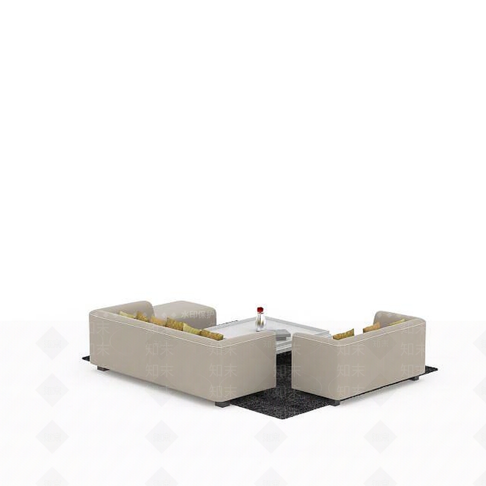 现代沙发组合3D模型下载【ID:1196374816】