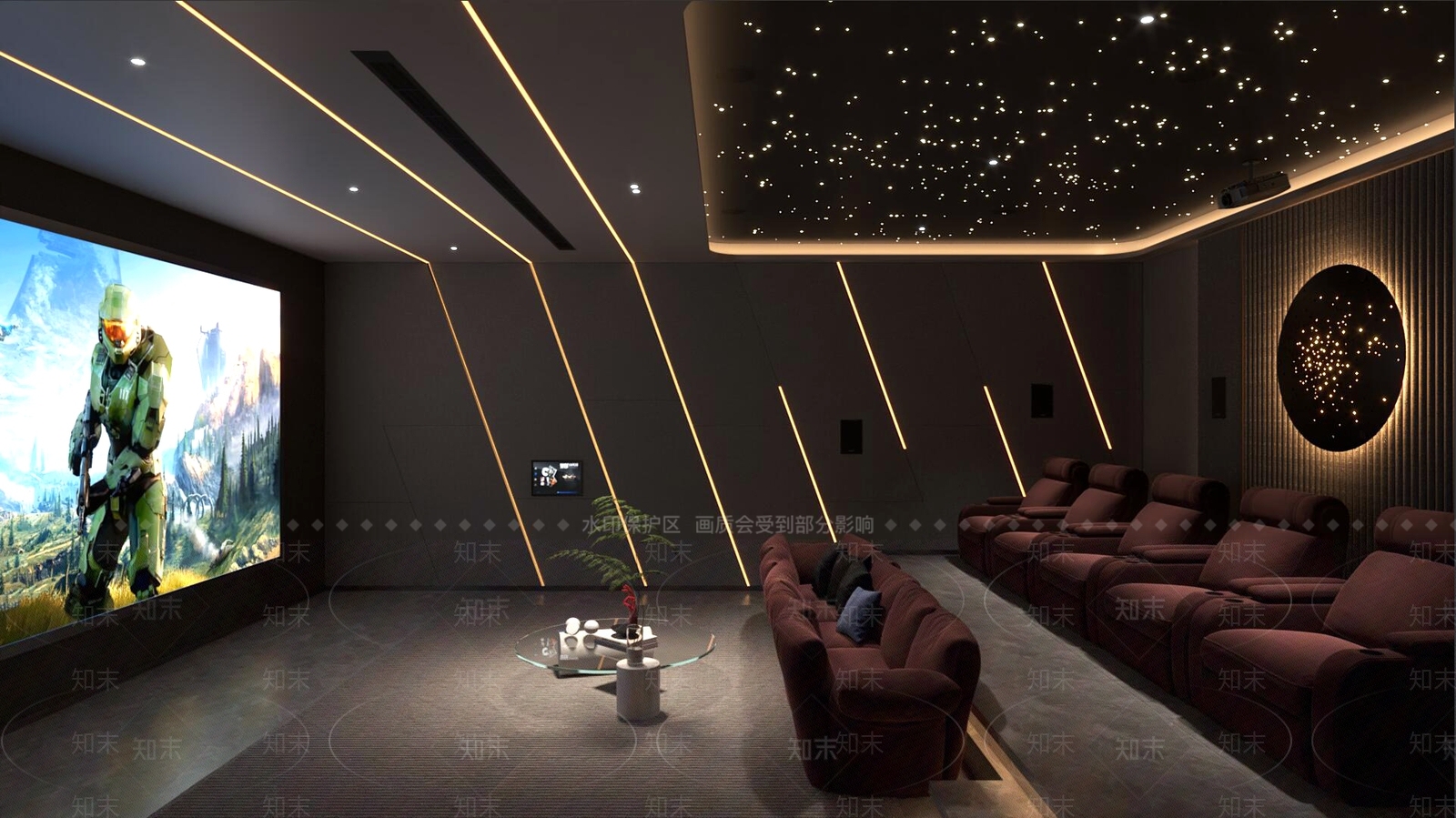 现代影音室3D模型下载【ID:1196375393】