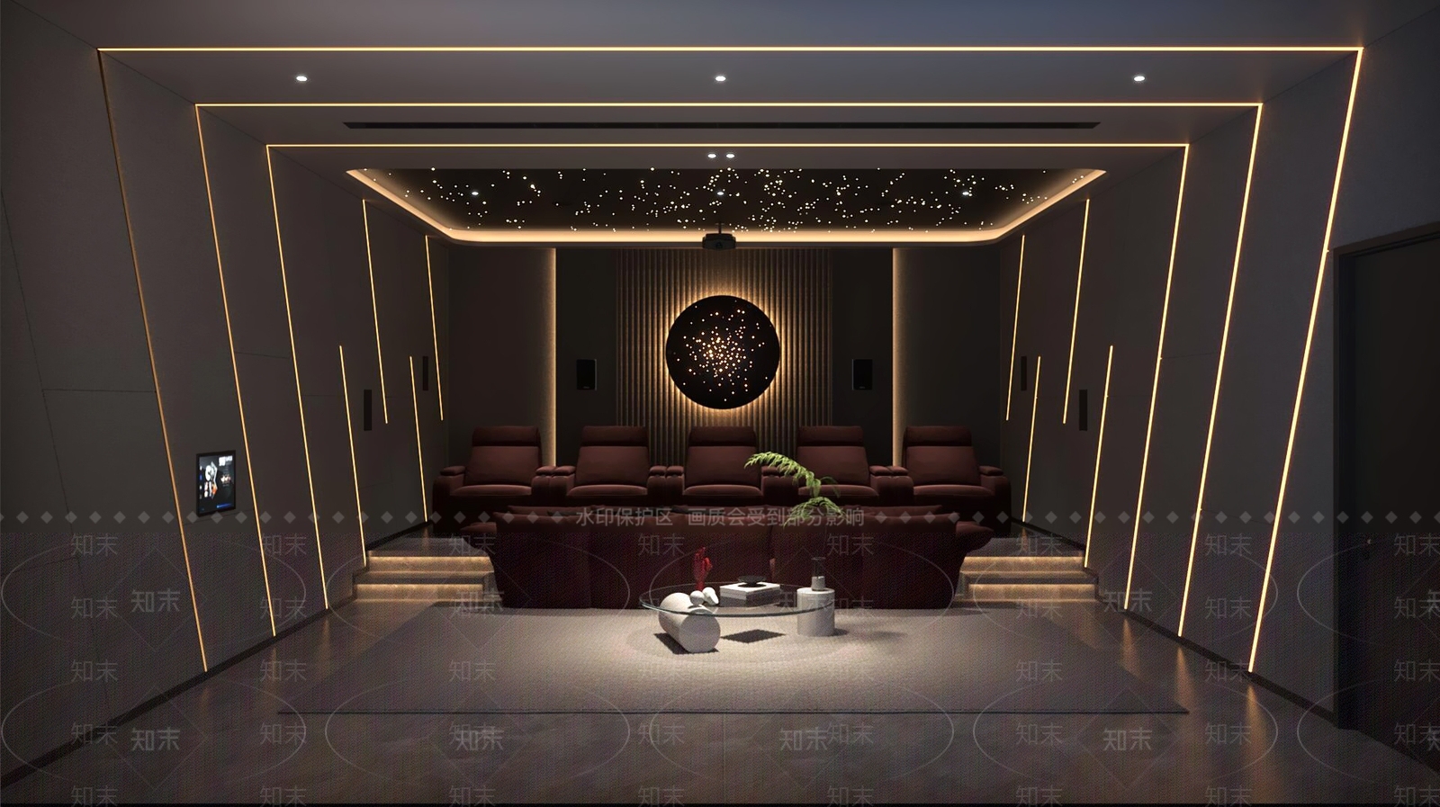 现代影音室3D模型下载【ID:1196375393】