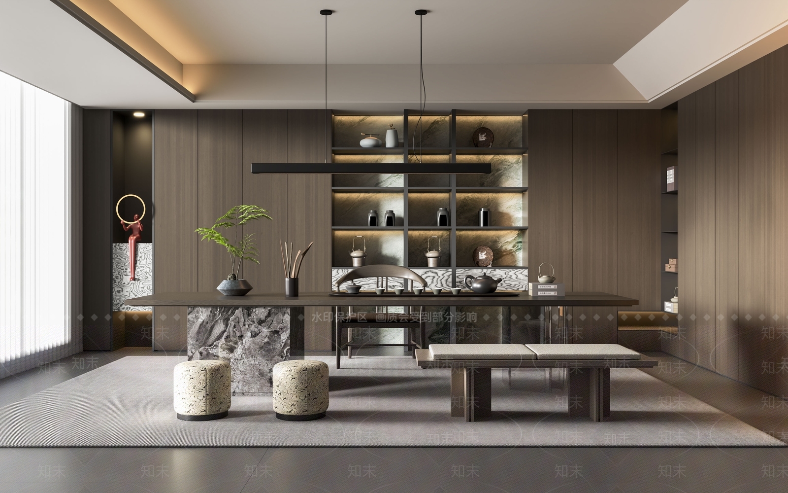 现代意式茶室3D模型下载【ID:1196378010】