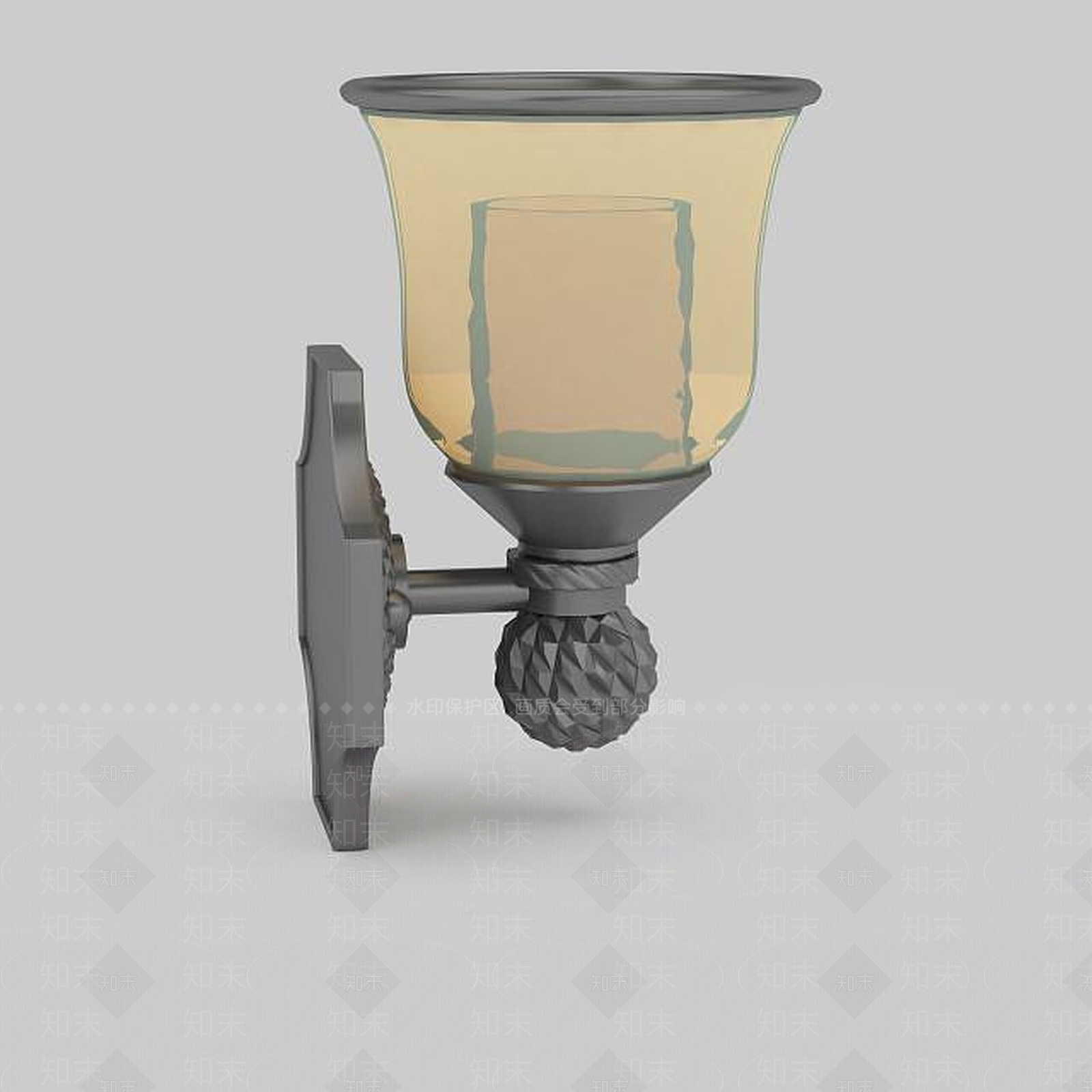 现代圆形黄色壁灯3D模型下载【ID:1196378607】