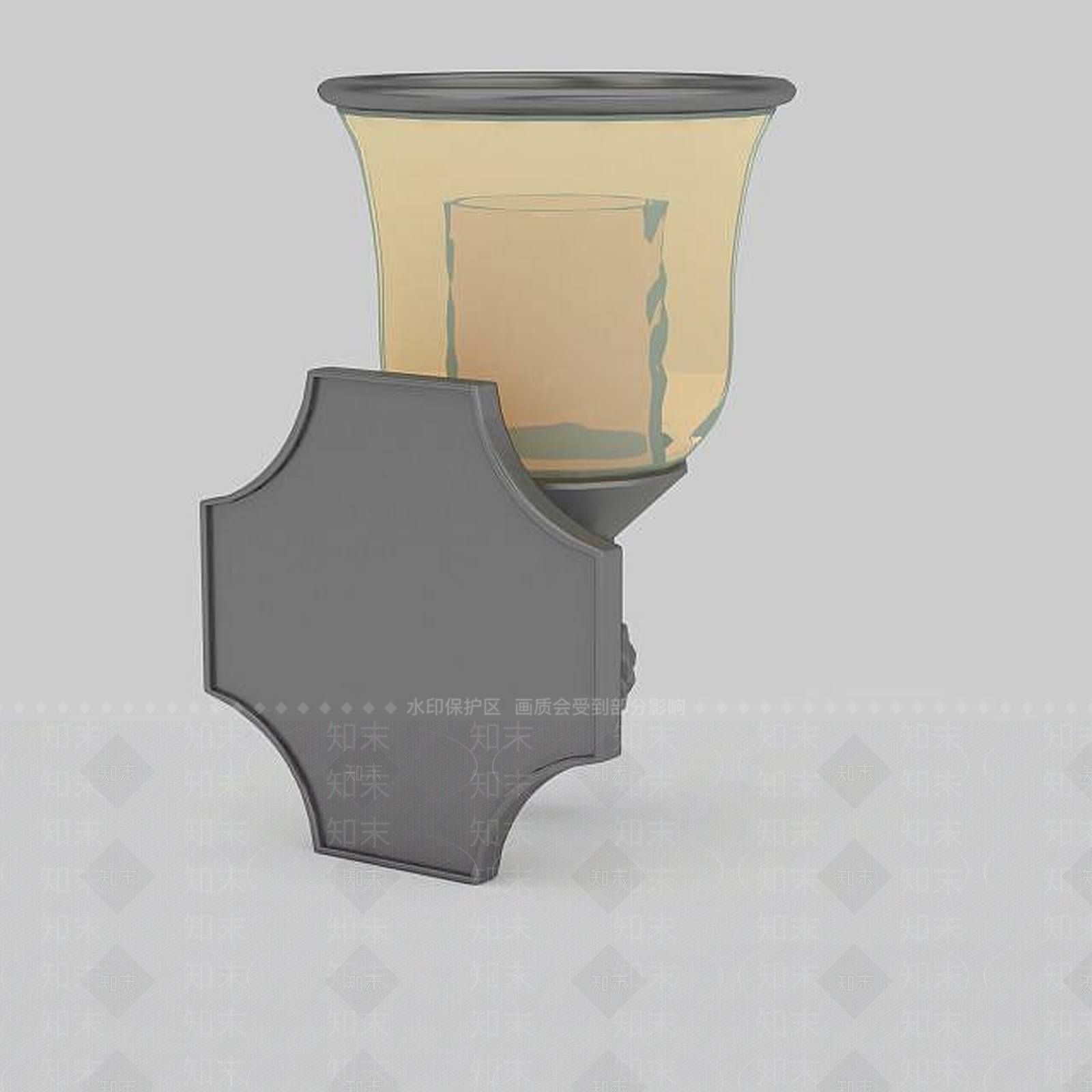 现代圆形黄色壁灯3D模型下载【ID:1196378607】