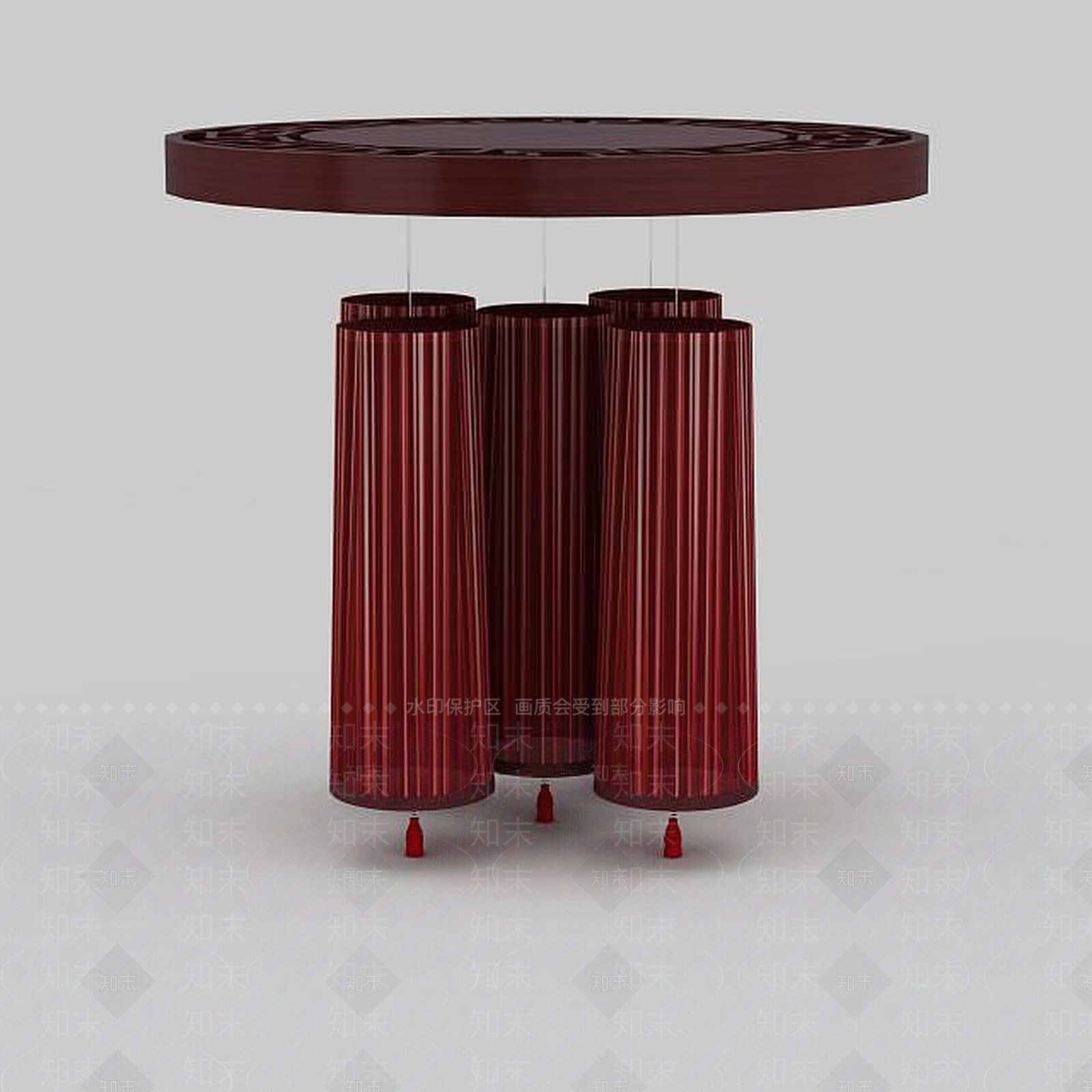 现代红色复古吊灯3D模型下载【ID:1196379134】
