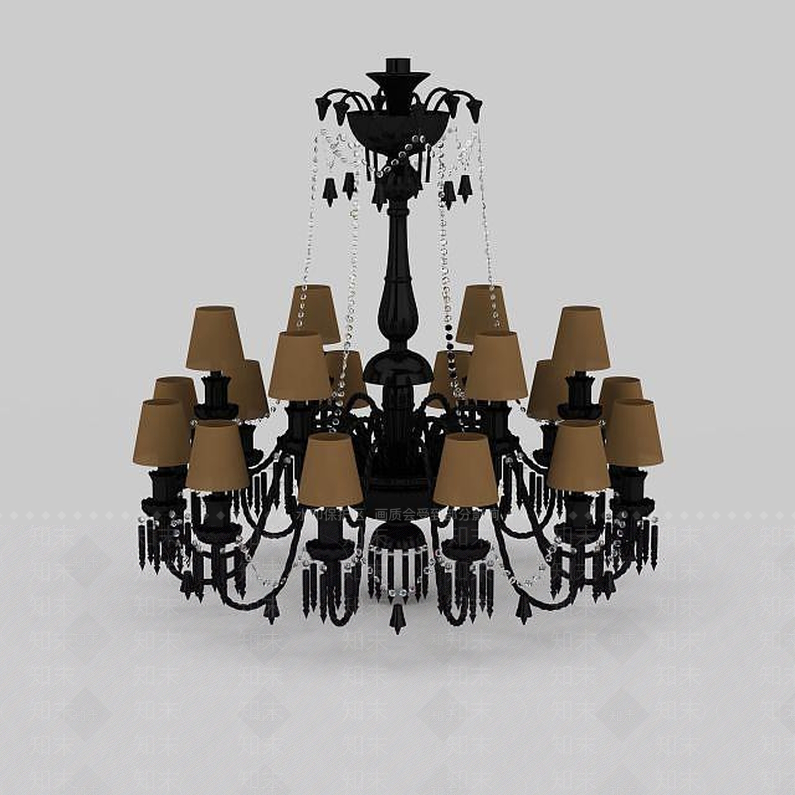 现代豪华客厅吊灯3D模型下载【ID:1196379407】
