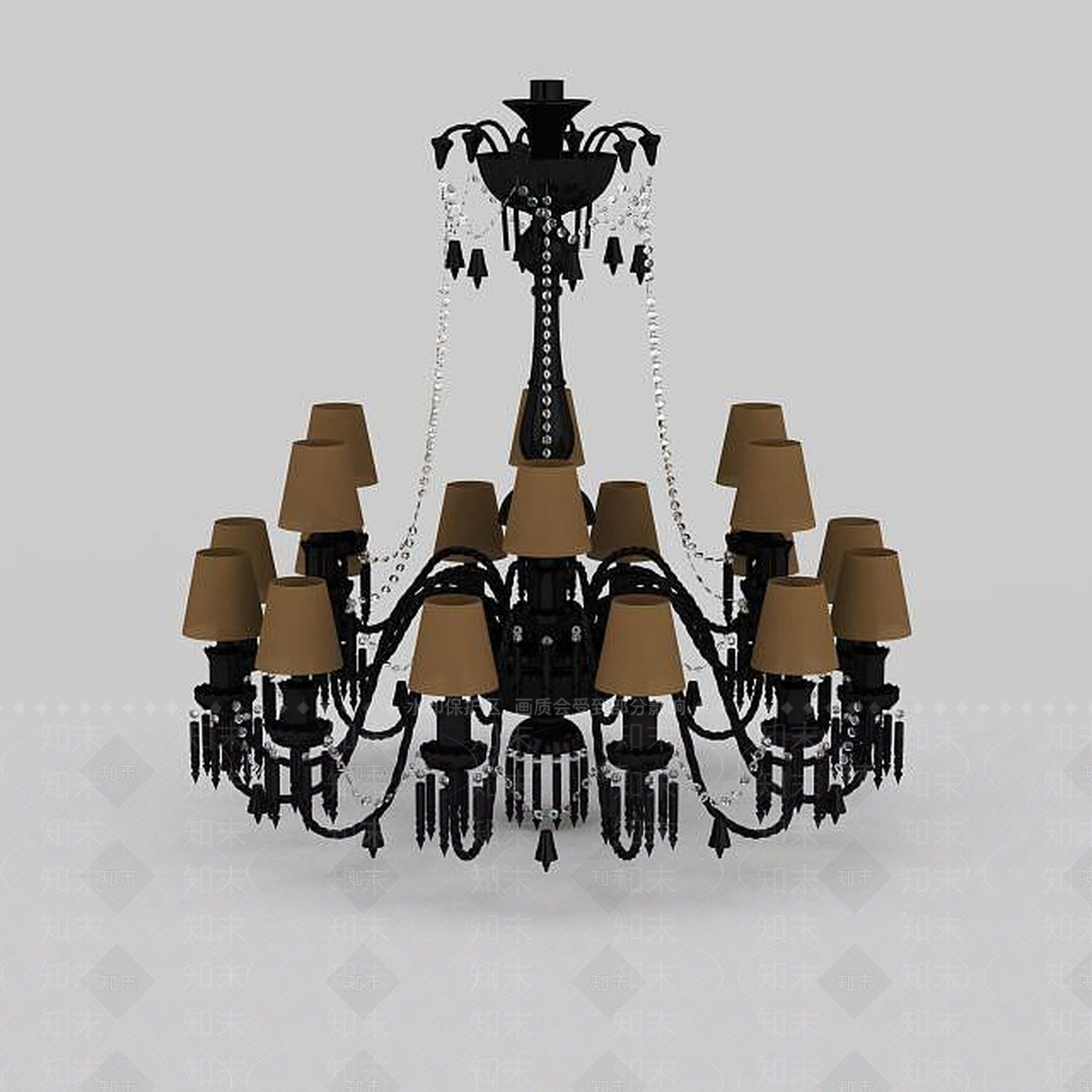 现代豪华客厅吊灯3D模型下载【ID:1196379407】