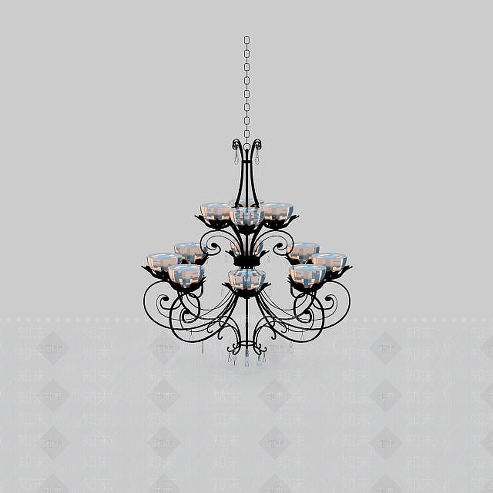 欧式古典欧式客厅吊灯3D模型下载【ID:1196379745】