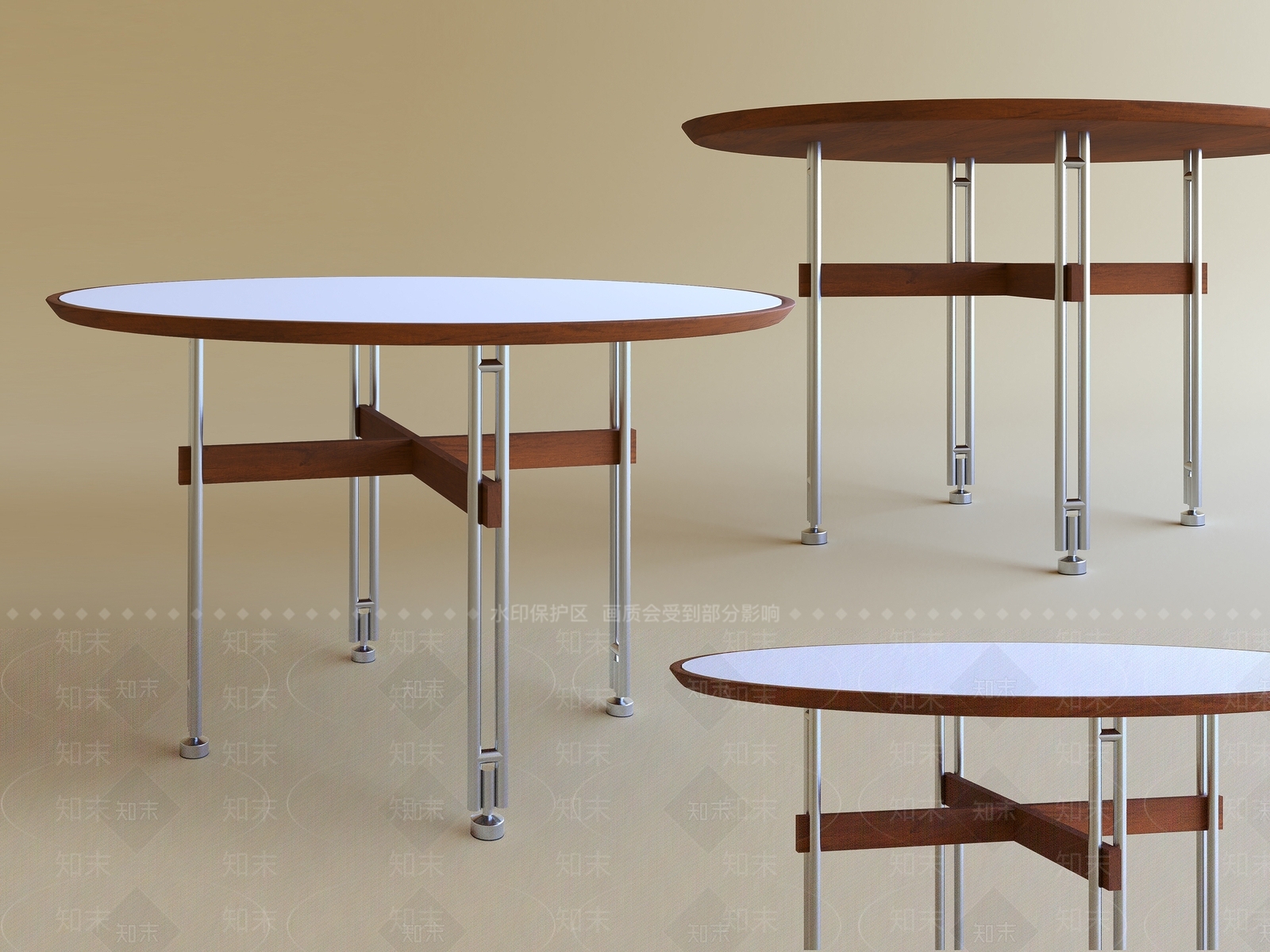 现代北欧餐桌SU模型下载【ID:1196385126】