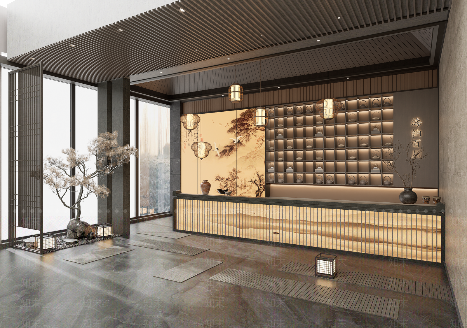 新中式中式茶馆SU模型下载【ID:1196385904】