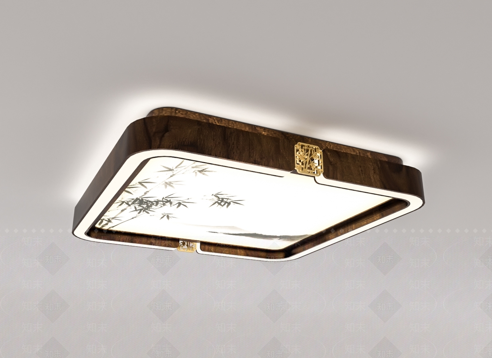 新中式吸顶灯3D模型下载【ID:1196387702】