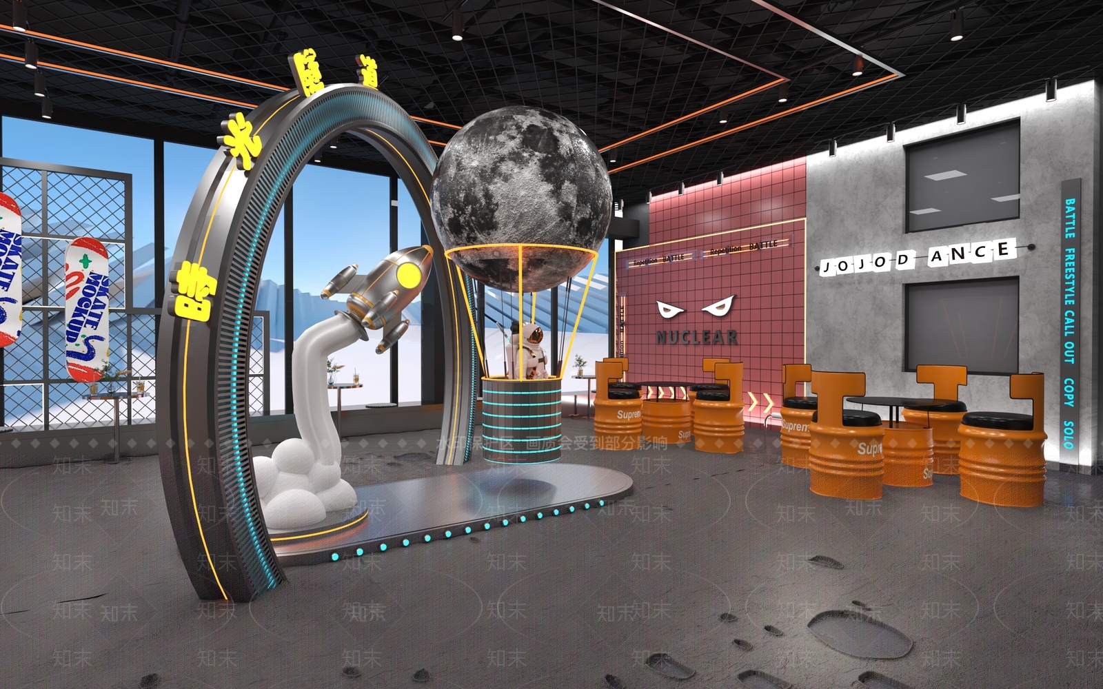 现代轻奢休息区3D模型下载【ID:1196388134】