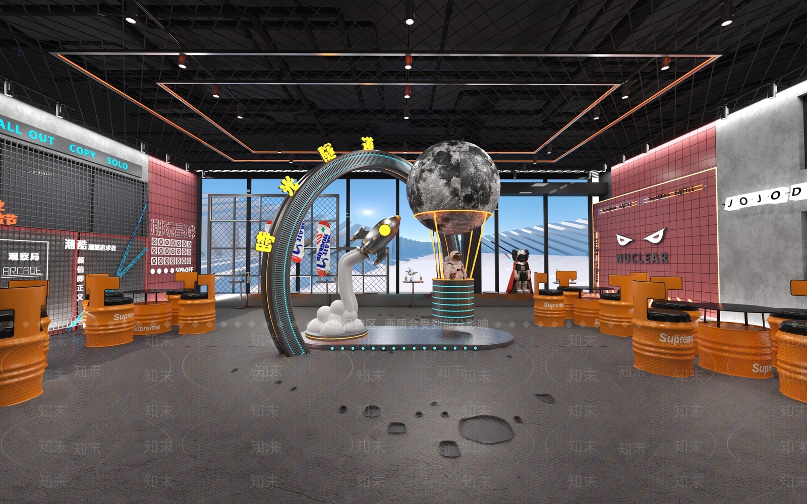 现代轻奢休息区3D模型下载【ID:1196388134】