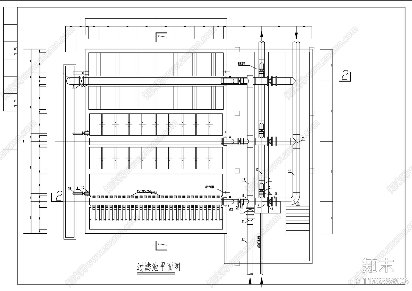 水处理cad施工图下载【ID:1196388903】