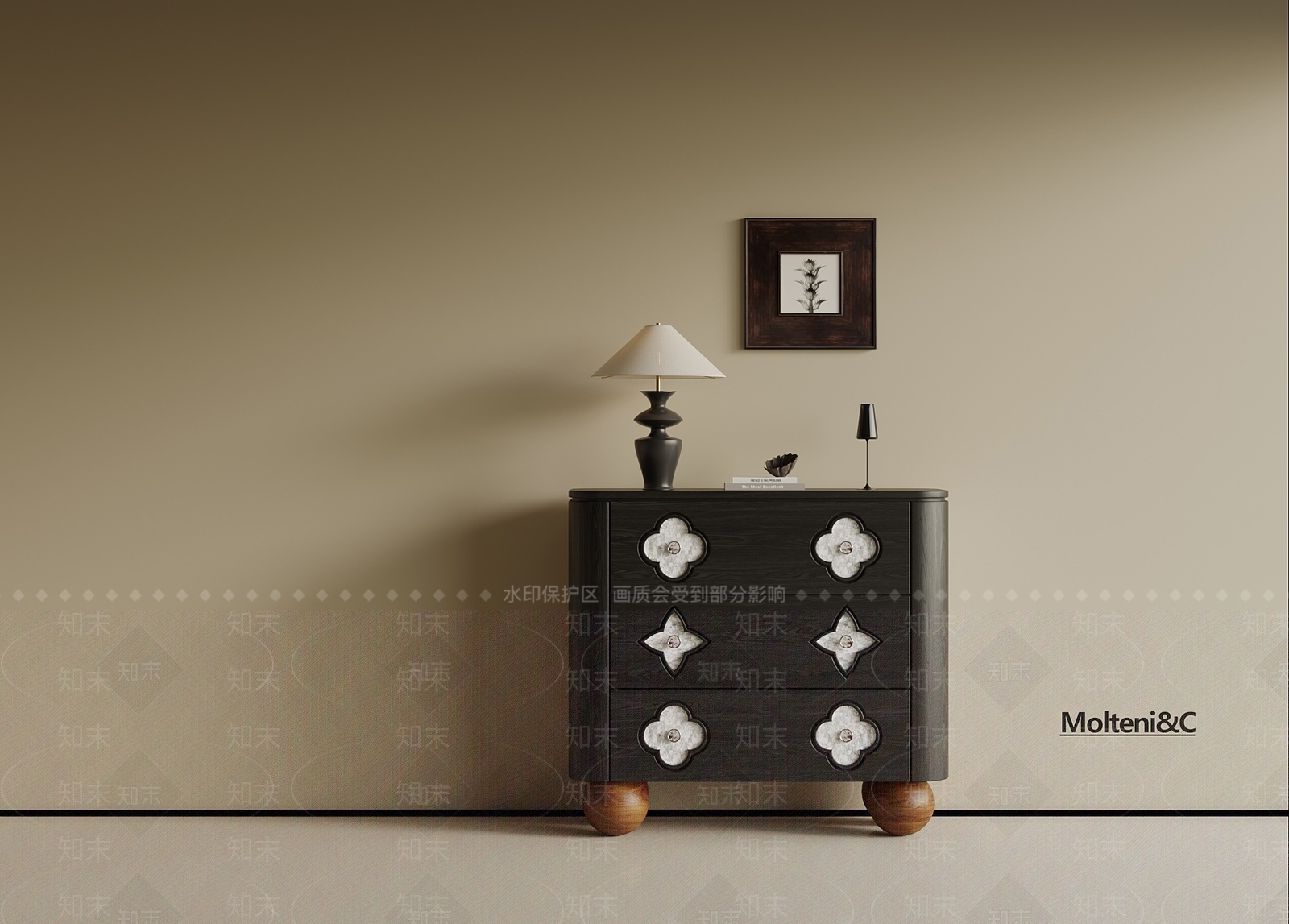 法式复古玄关柜3D模型下载【ID:1196390385】