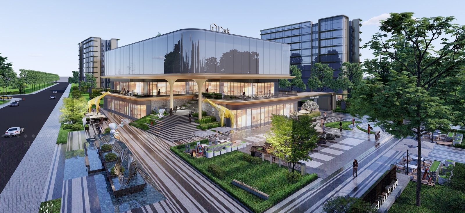 现代售楼处建筑SU模型下载【ID:1196390896】