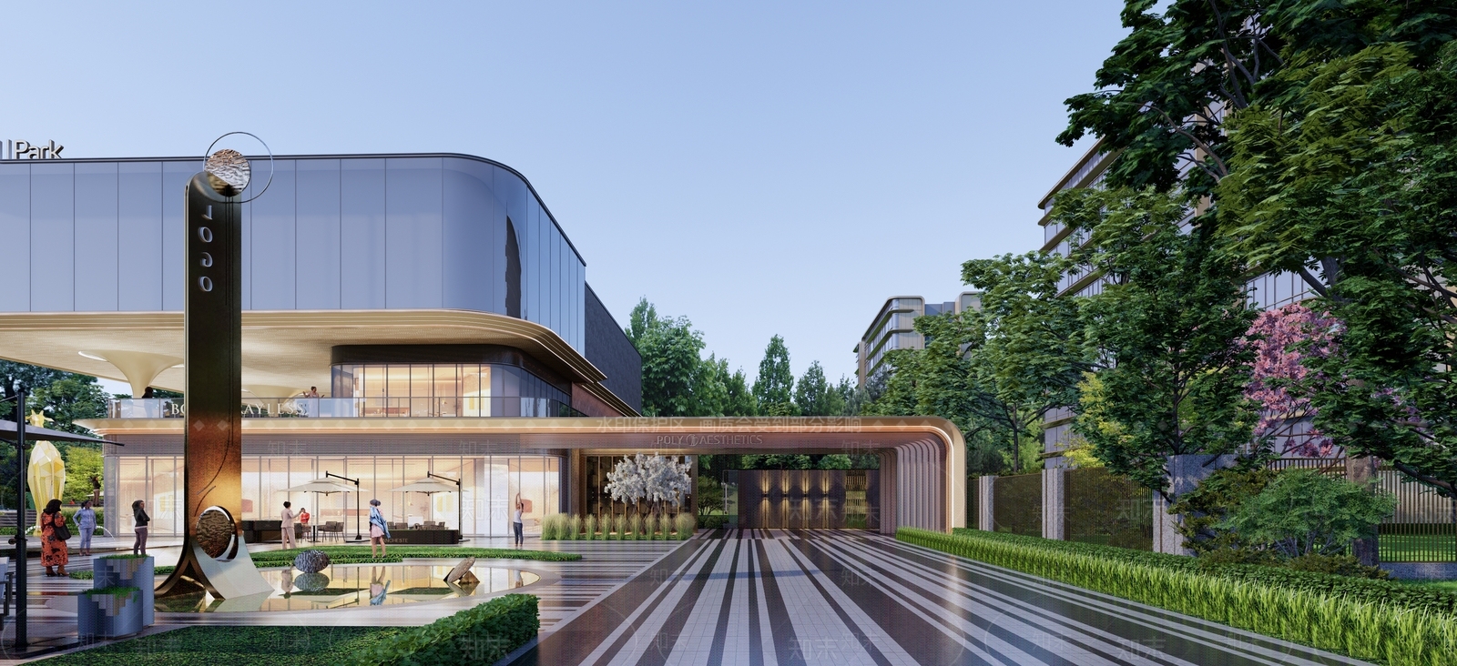 现代售楼处建筑SU模型下载【ID:1196390896】