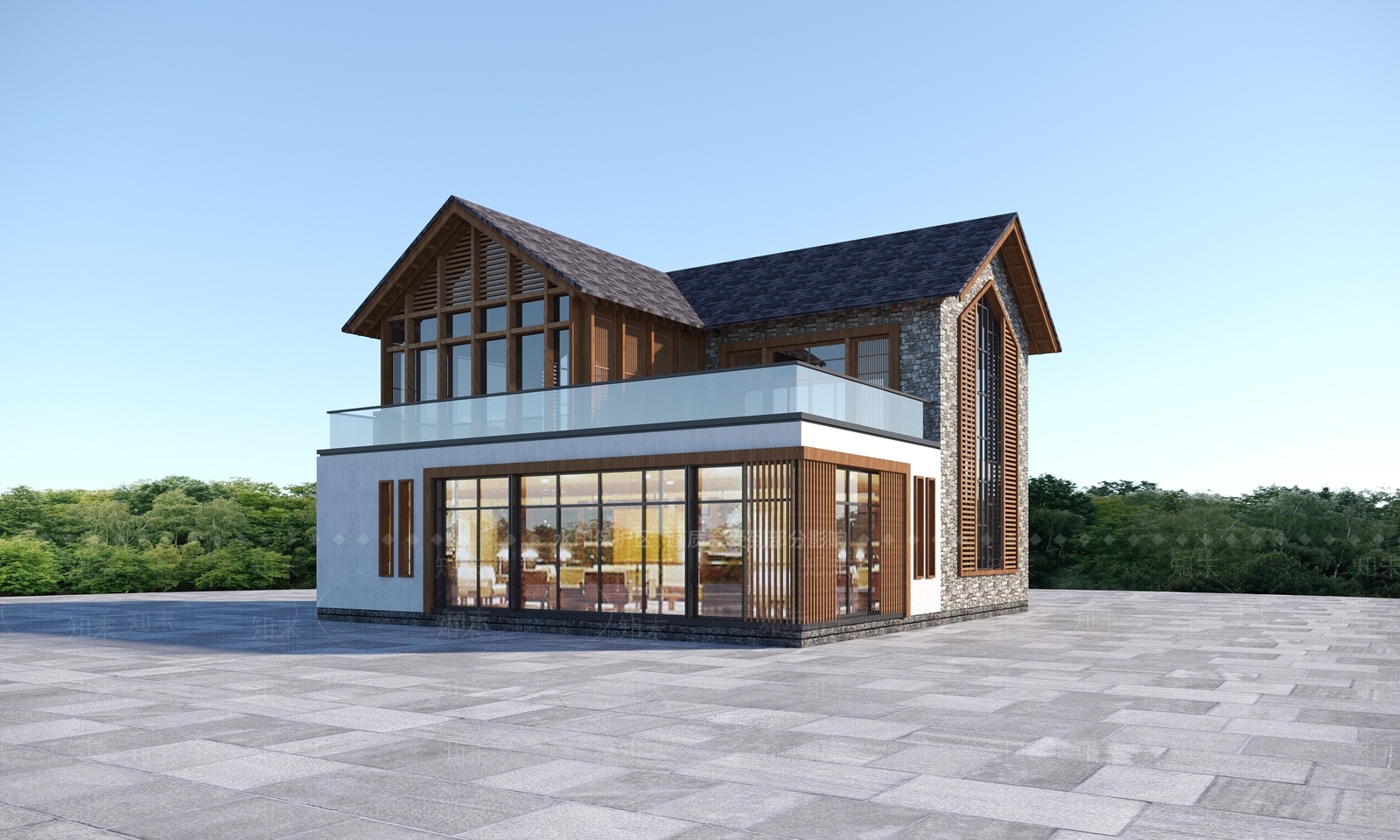 新中式其他建筑外观3D模型下载【ID:1196391754】