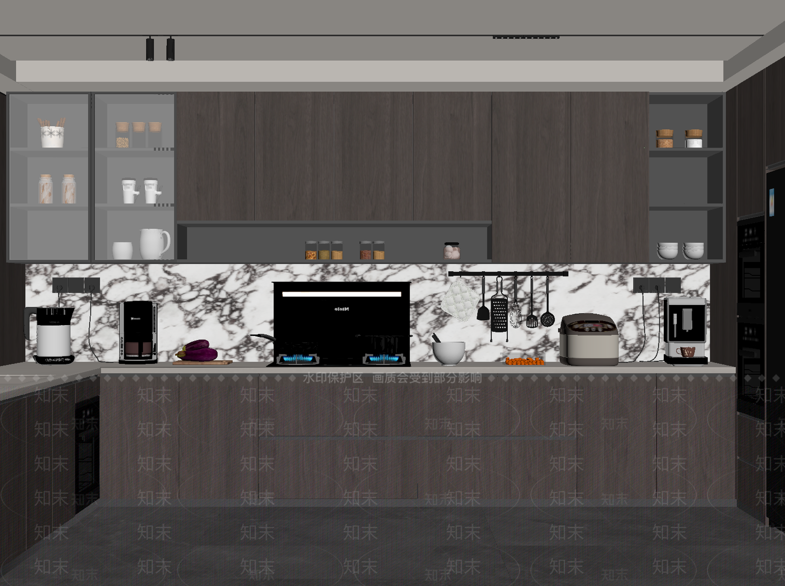意式封闭式厨房SU模型下载【ID:1196392355】