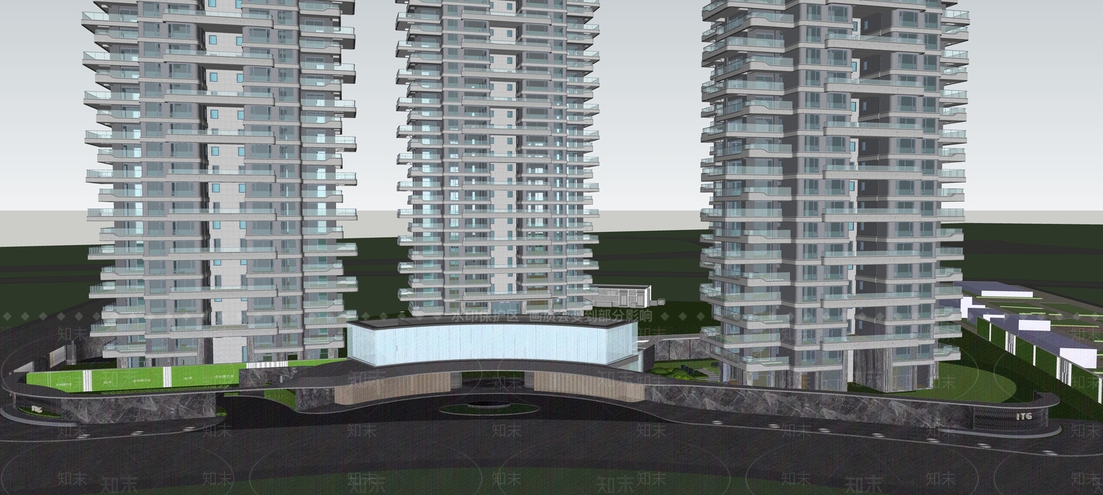 现代多层住宅SU模型下载【ID:1196395134】