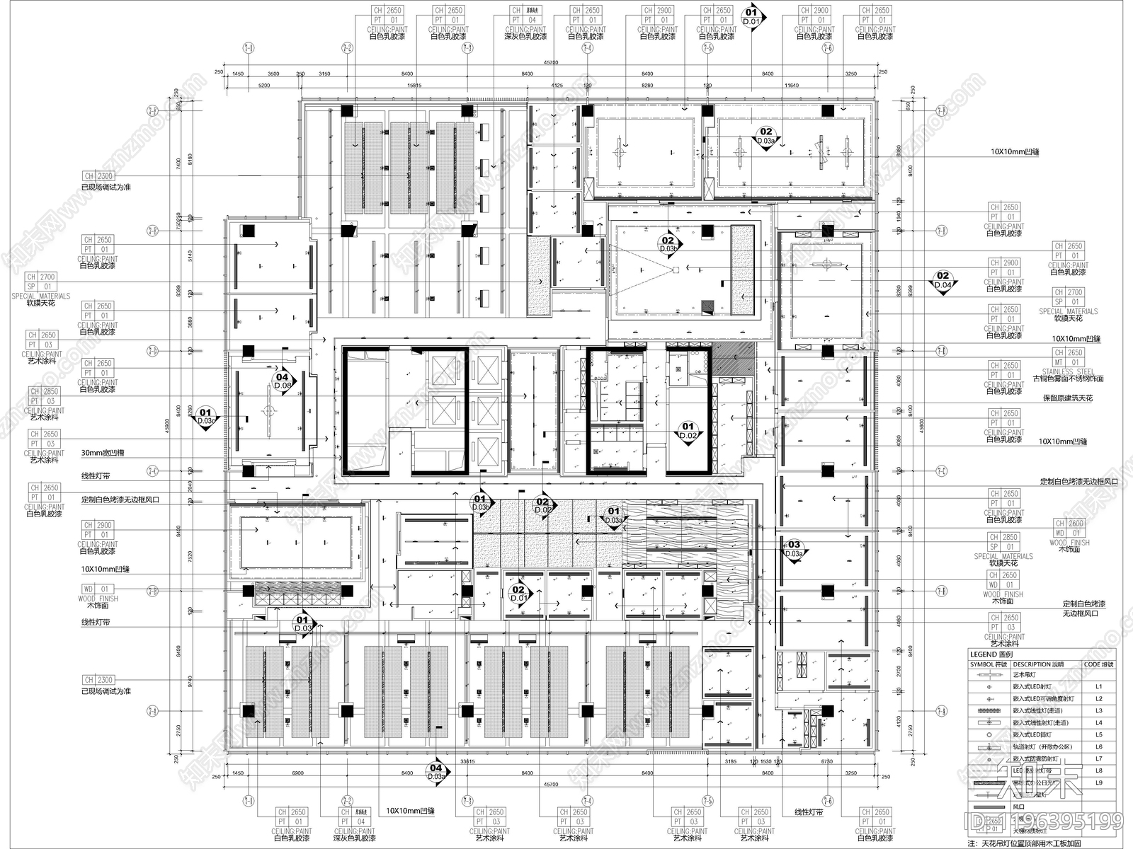 现代开放办公室cad施工图下载【ID:1196395199】