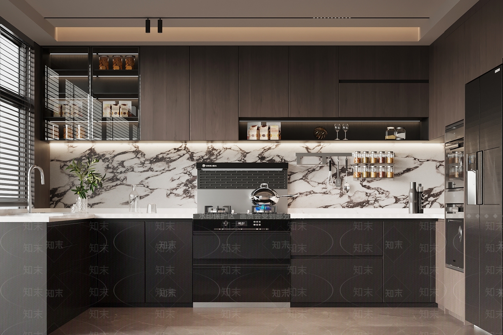 现代意式封闭式厨房3D模型下载【ID:1196395957】