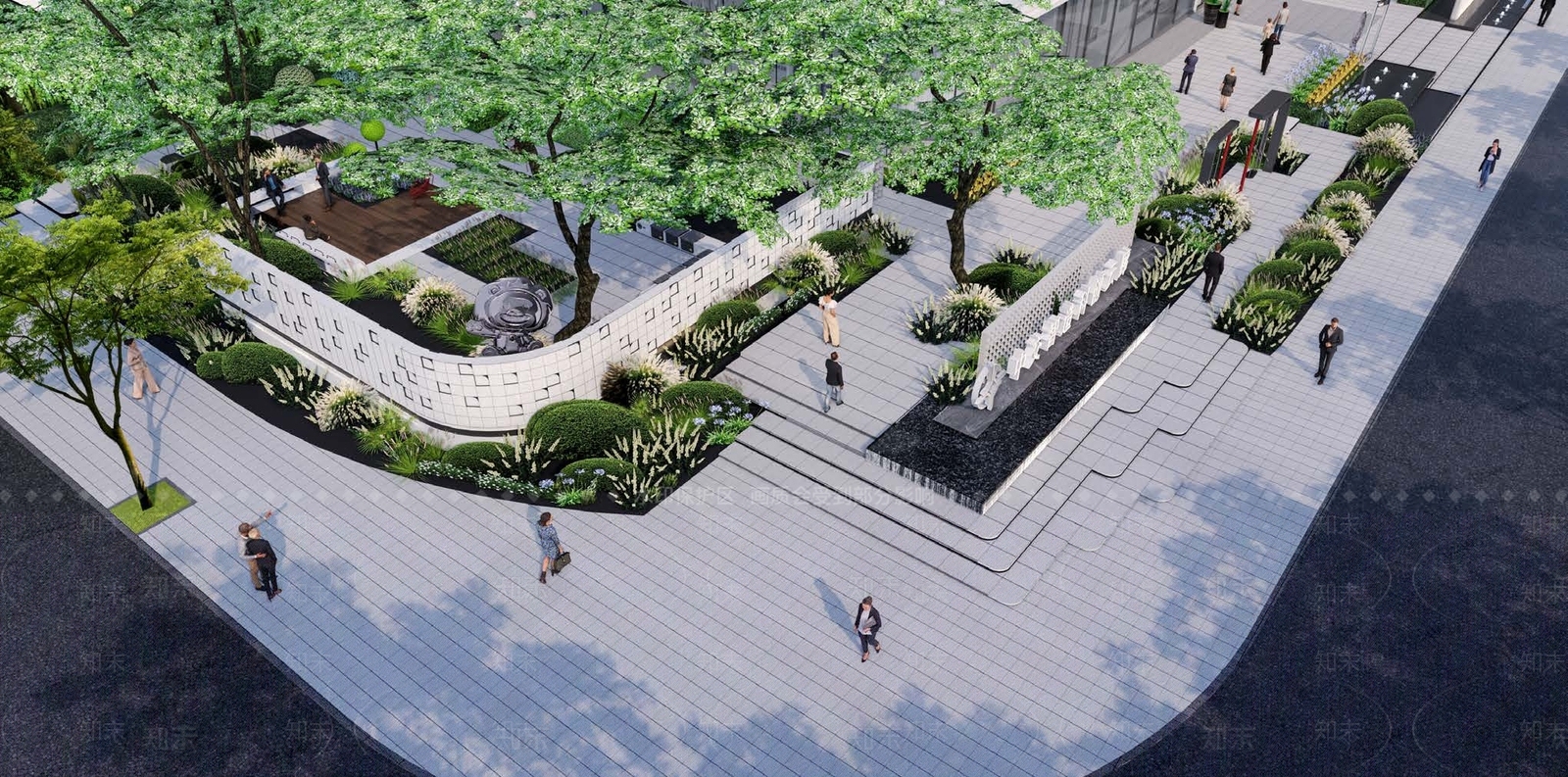 现代办公景观SU模型下载【ID:1196397996】