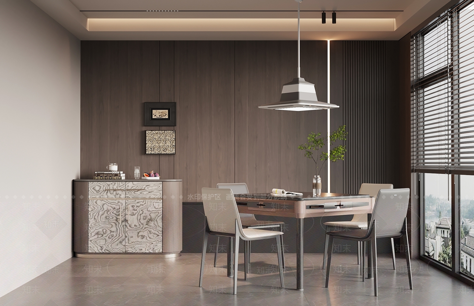 现代意式棋牌室3D模型下载【ID:1196398534】