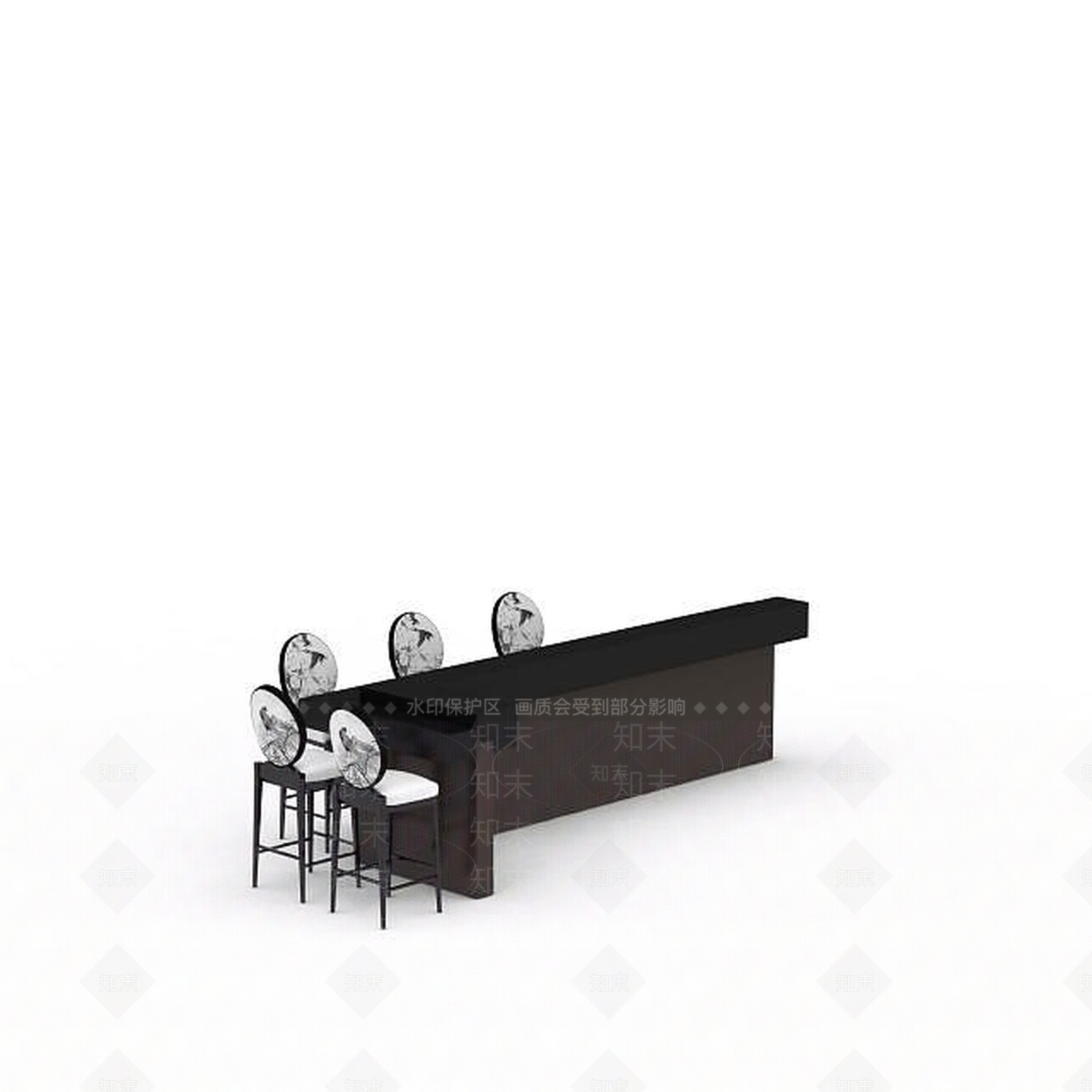 现代书桌椅3D模型下载【ID:1196399360】