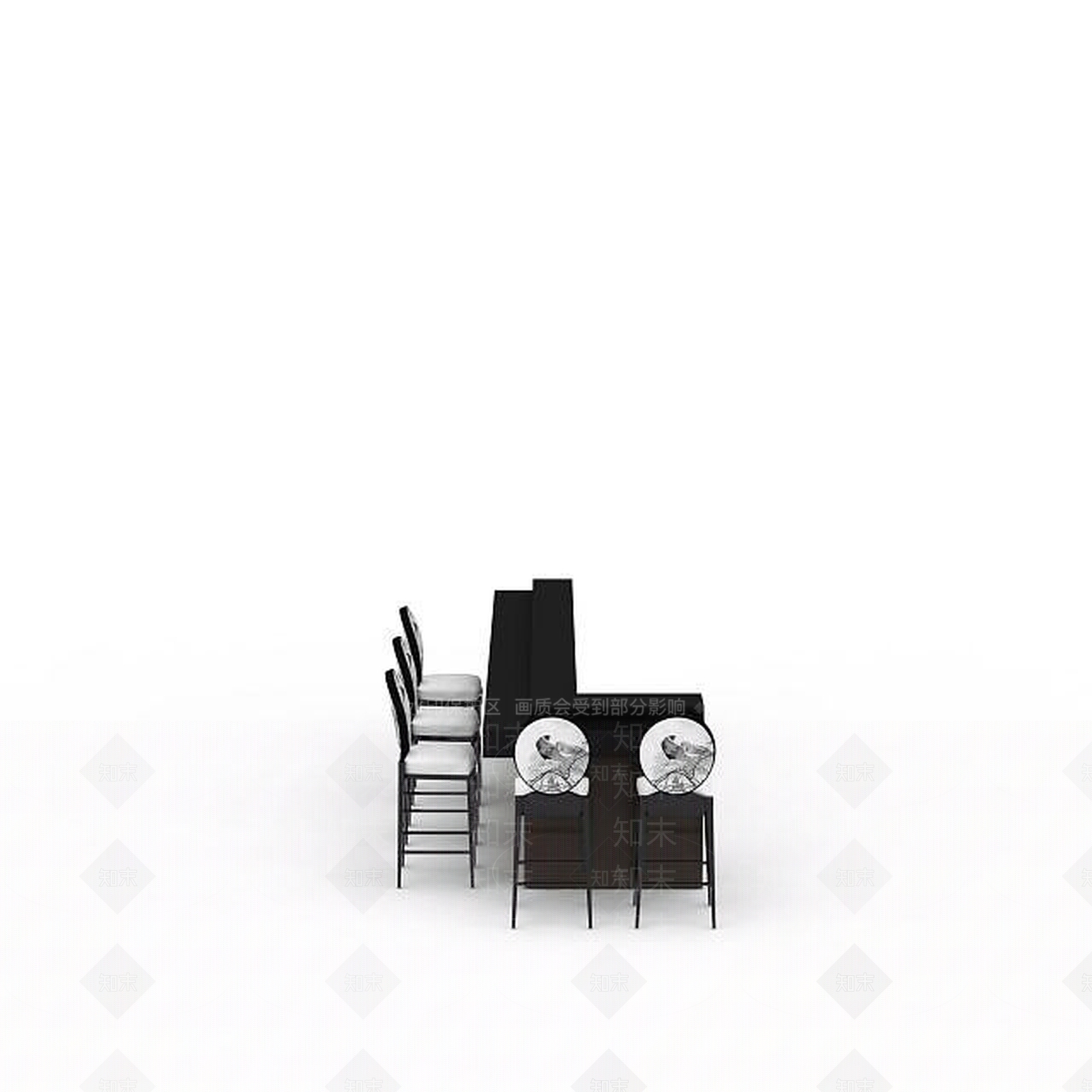 现代书桌椅3D模型下载【ID:1196399360】