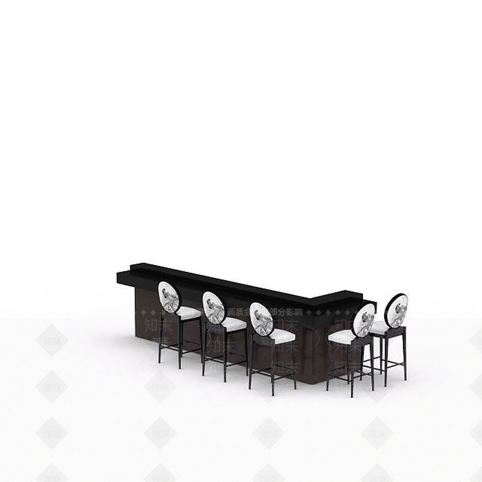 现代书桌椅3D模型下载【ID:1196399360】