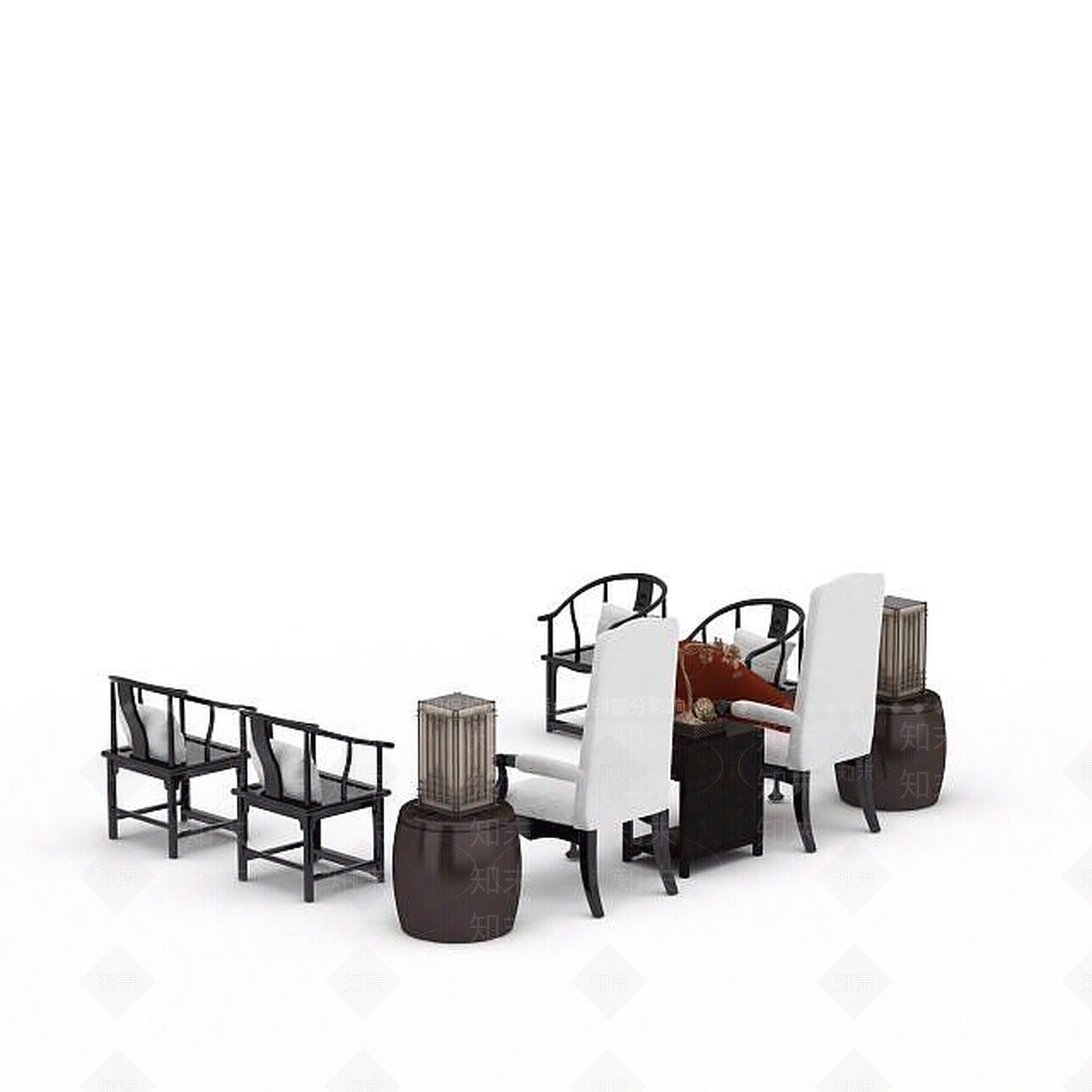 现代书桌椅3D模型下载【ID:1196399333】