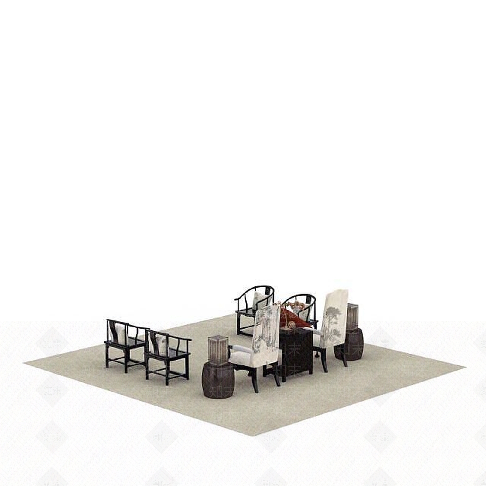 现代书桌椅3D模型下载【ID:1196399348】