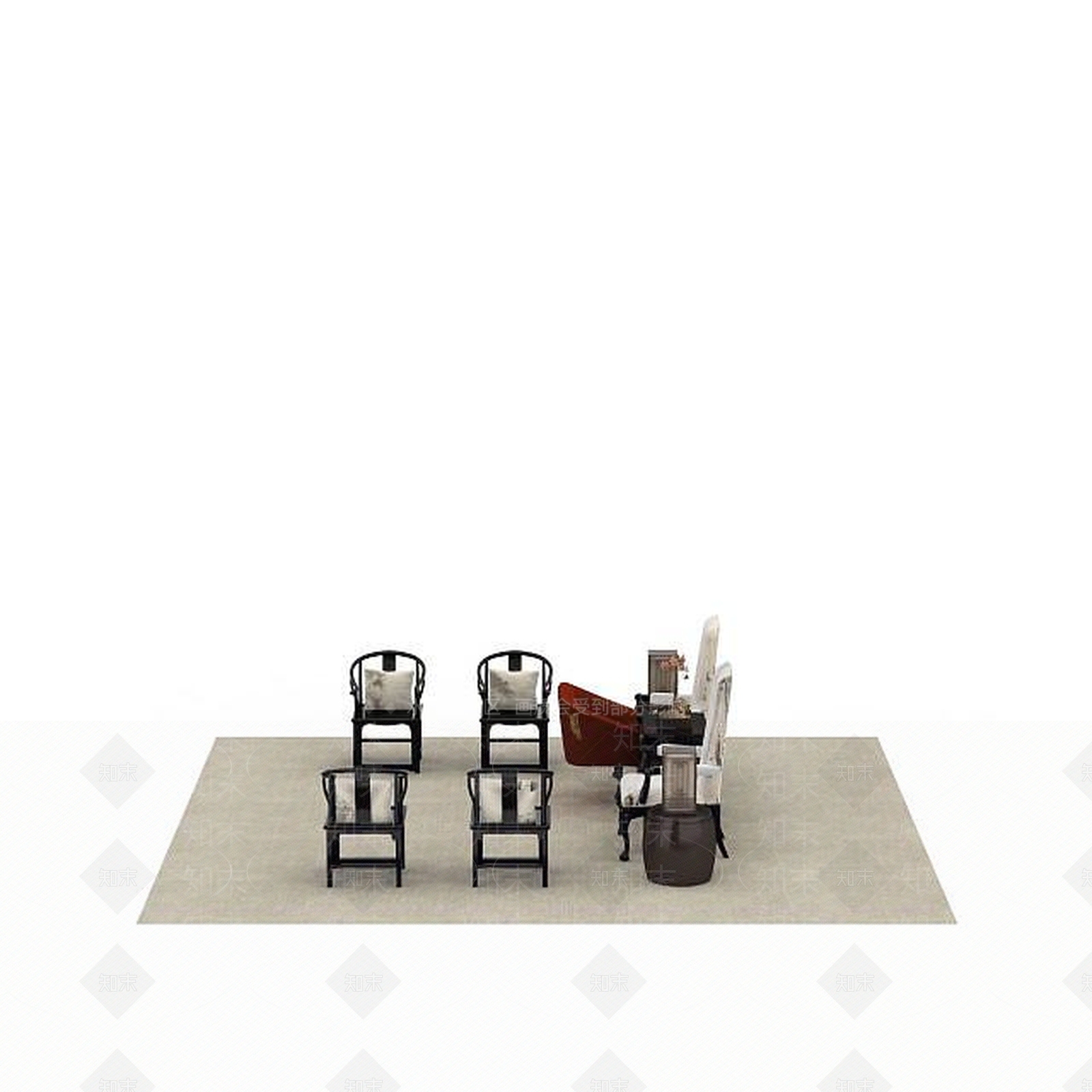 现代书桌椅3D模型下载【ID:1196399348】