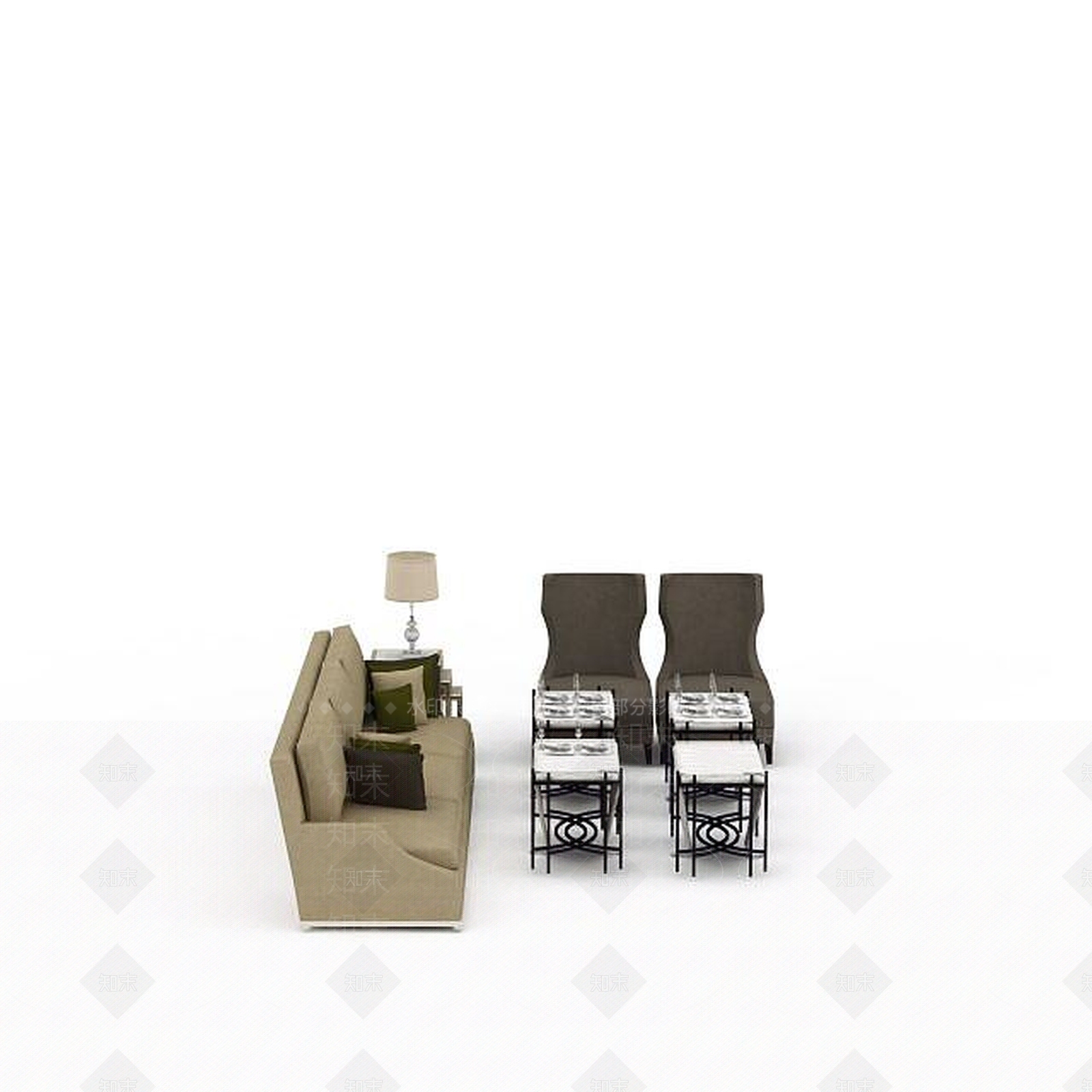 现代双人沙发3D模型下载【ID:1196400493】