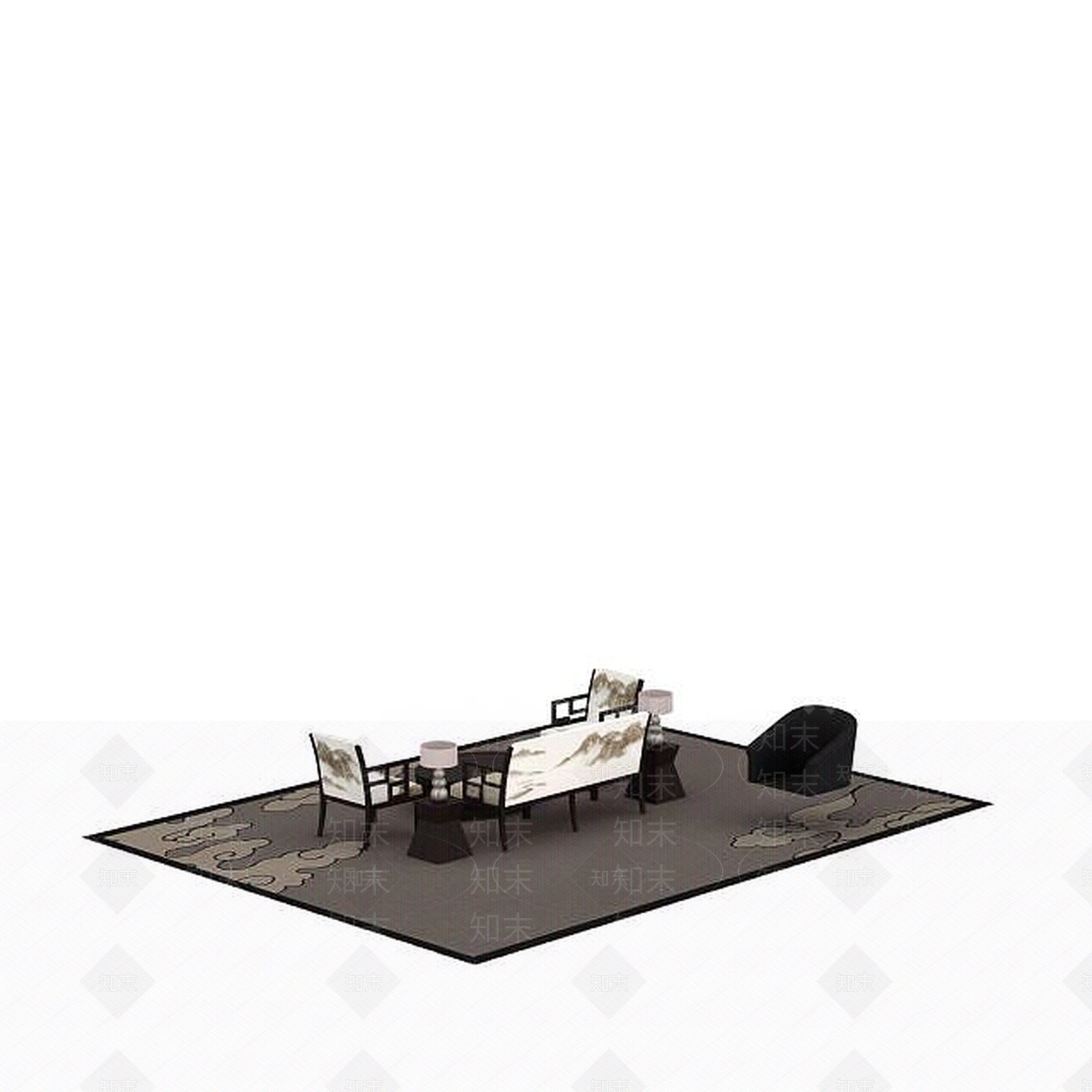 现代书桌椅3D模型下载【ID:1196400551】