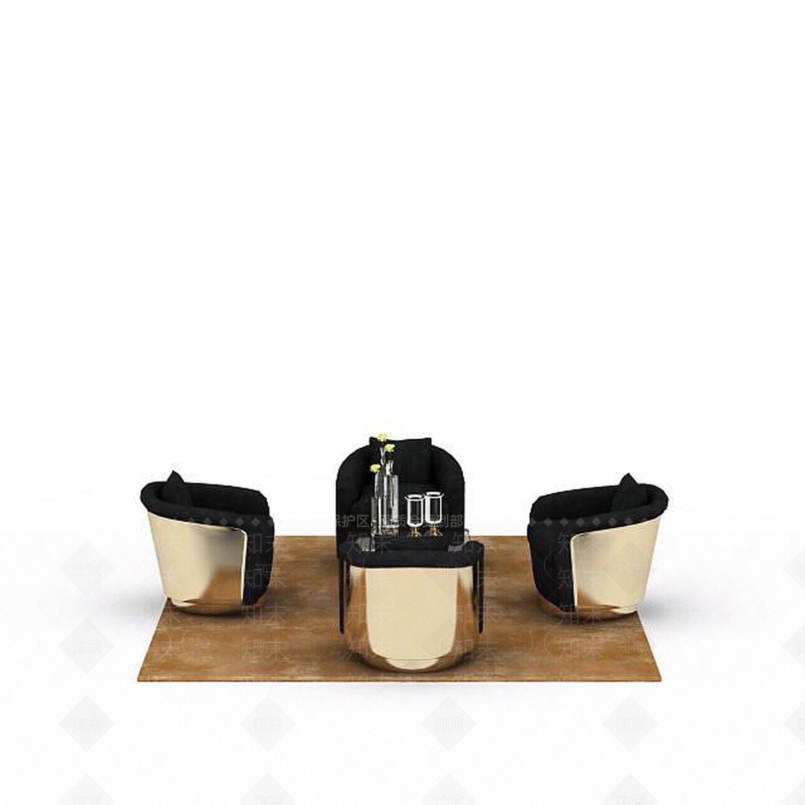现代双人沙发3D模型下载【ID:1196401251】