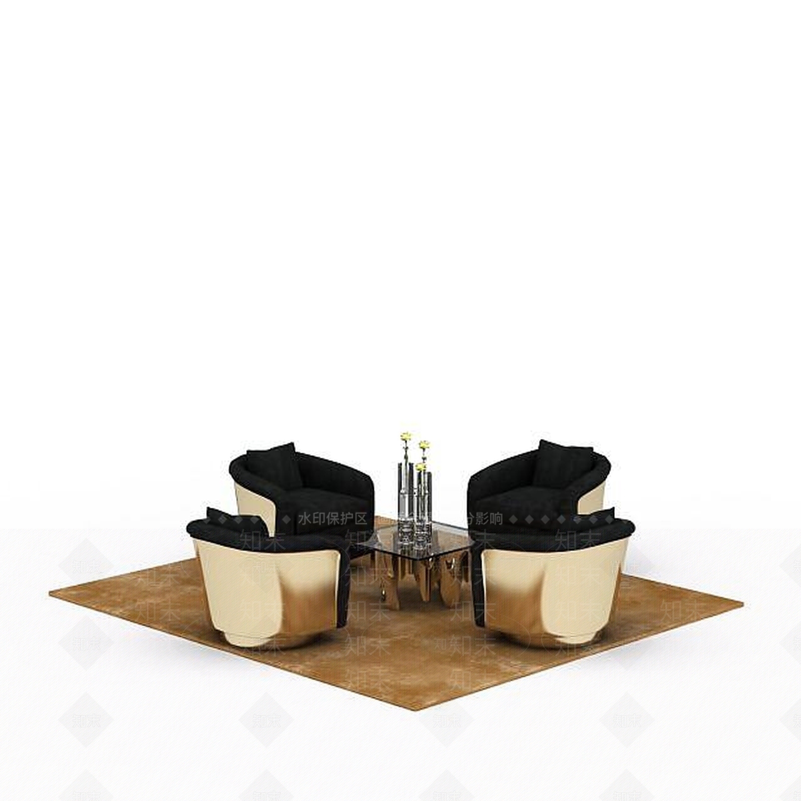 现代双人沙发3D模型下载【ID:1196401251】