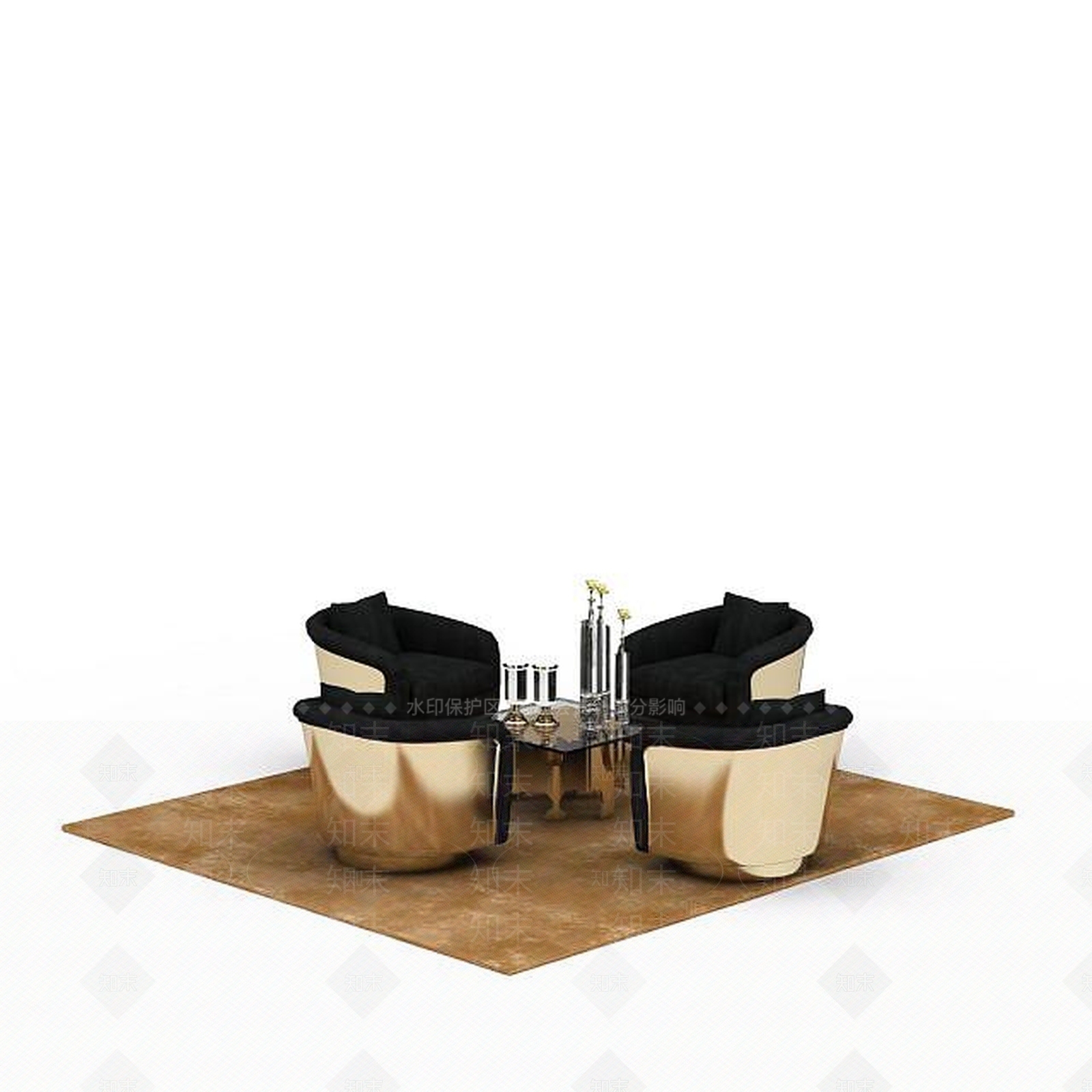 现代双人沙发3D模型下载【ID:1196401251】