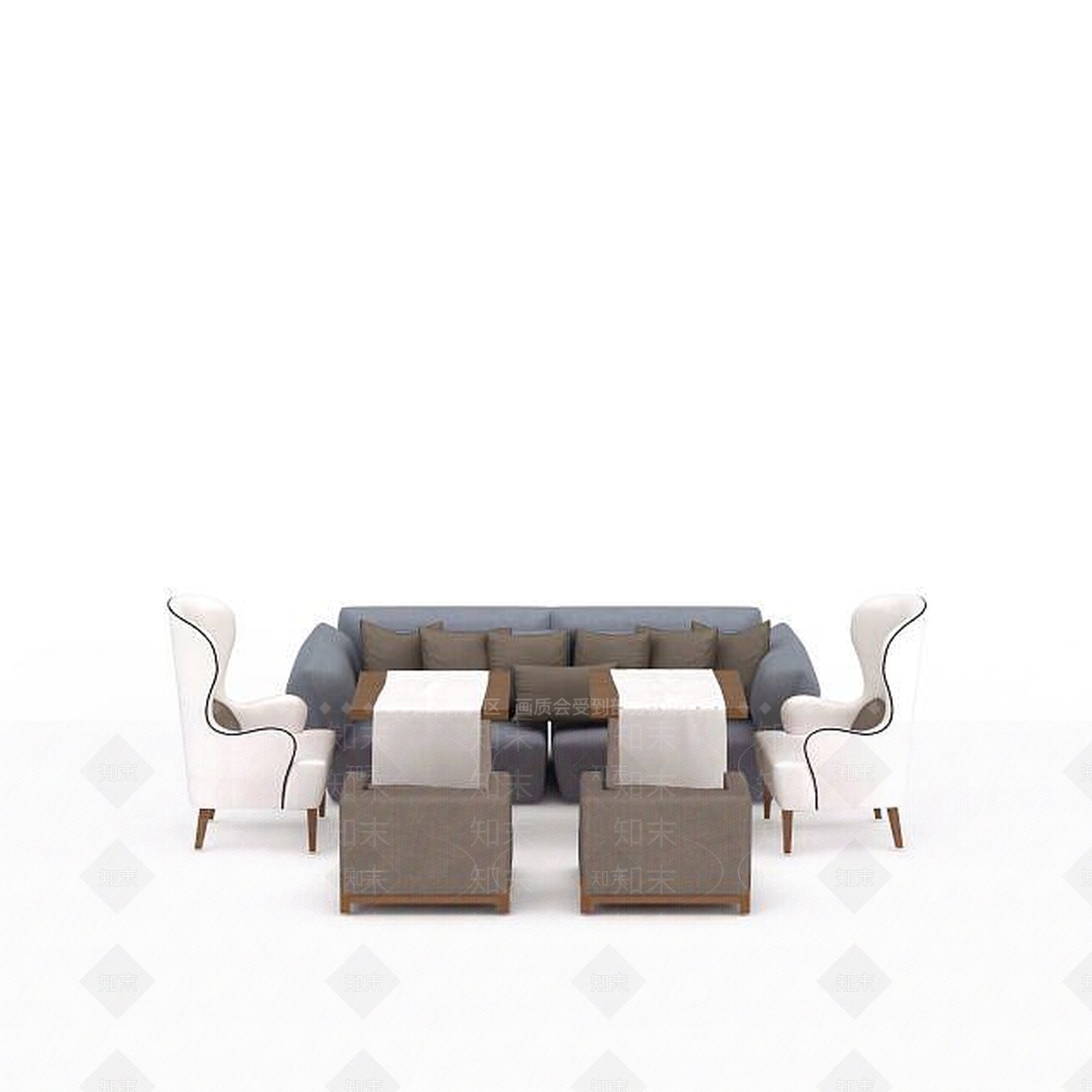 现代双人沙发3D模型下载【ID:1196401619】