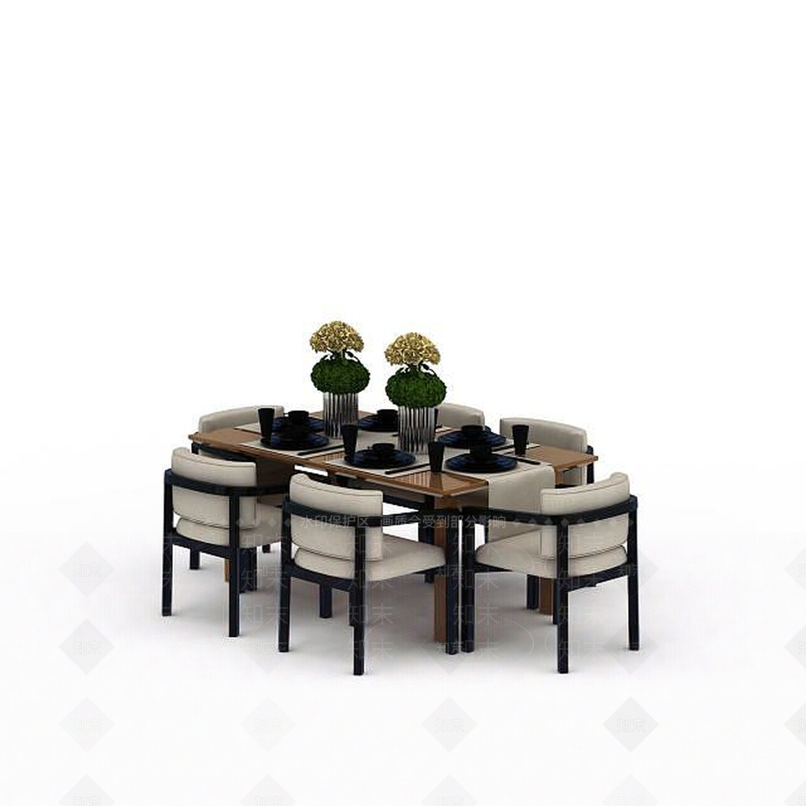 现代书桌椅3D模型下载【ID:1196402277】