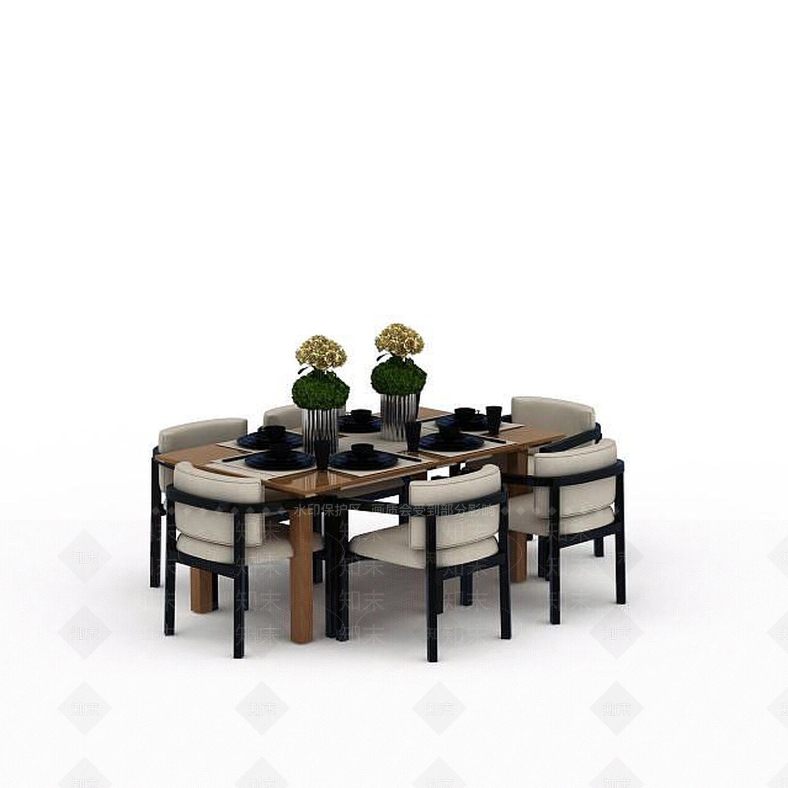 现代书桌椅3D模型下载【ID:1196402277】