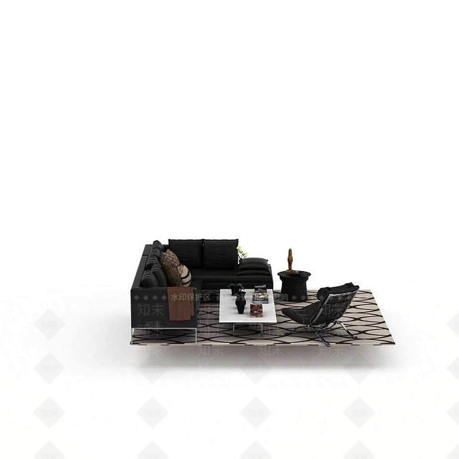 现代双人沙发3D模型下载【ID:1196402583】