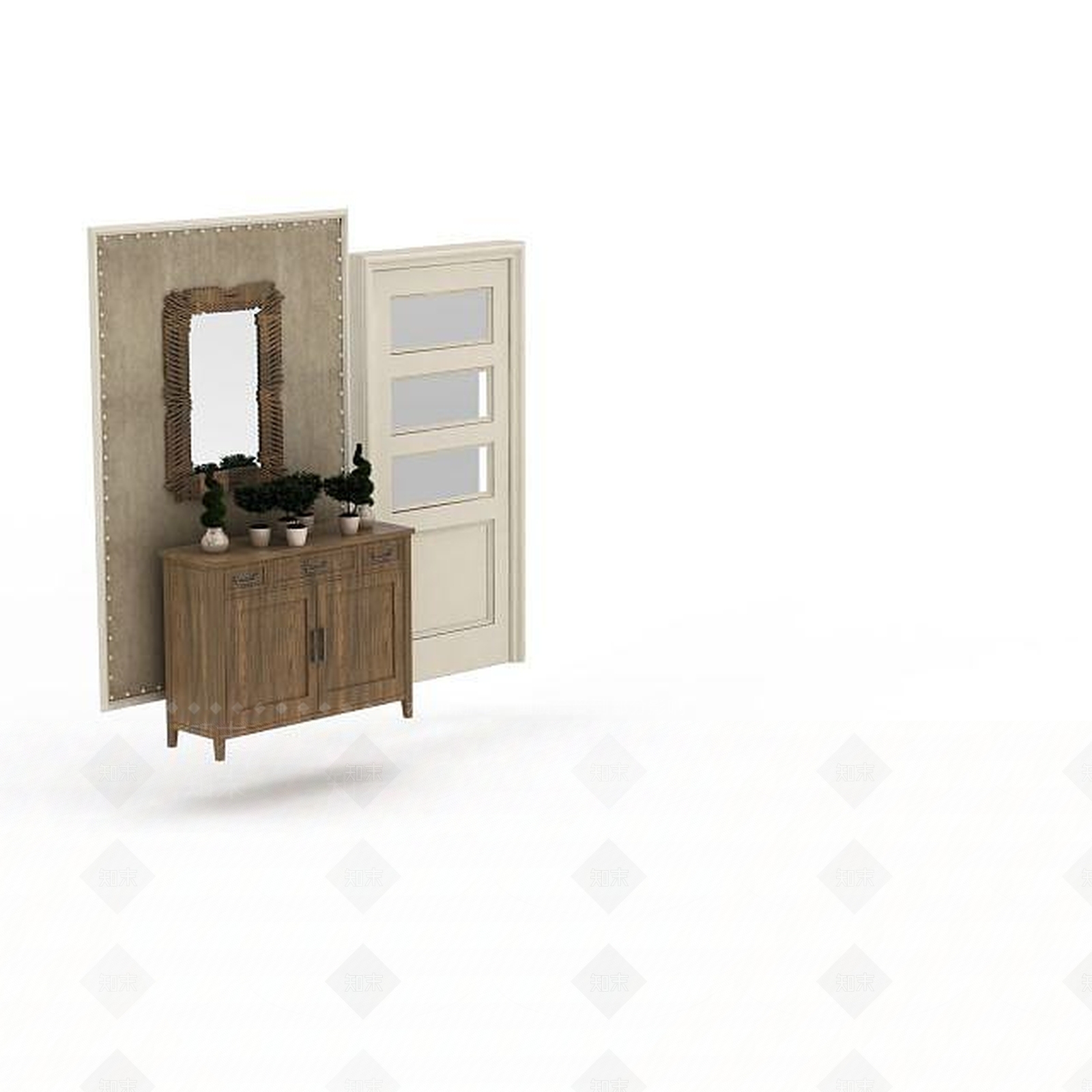 现代衣柜3D模型下载【ID:1196402849】
