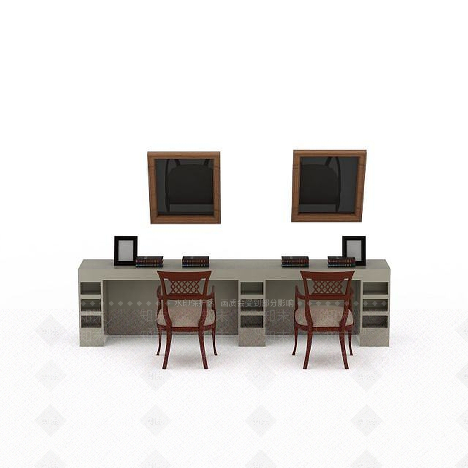 现代书桌椅3D模型下载【ID:1196403571】